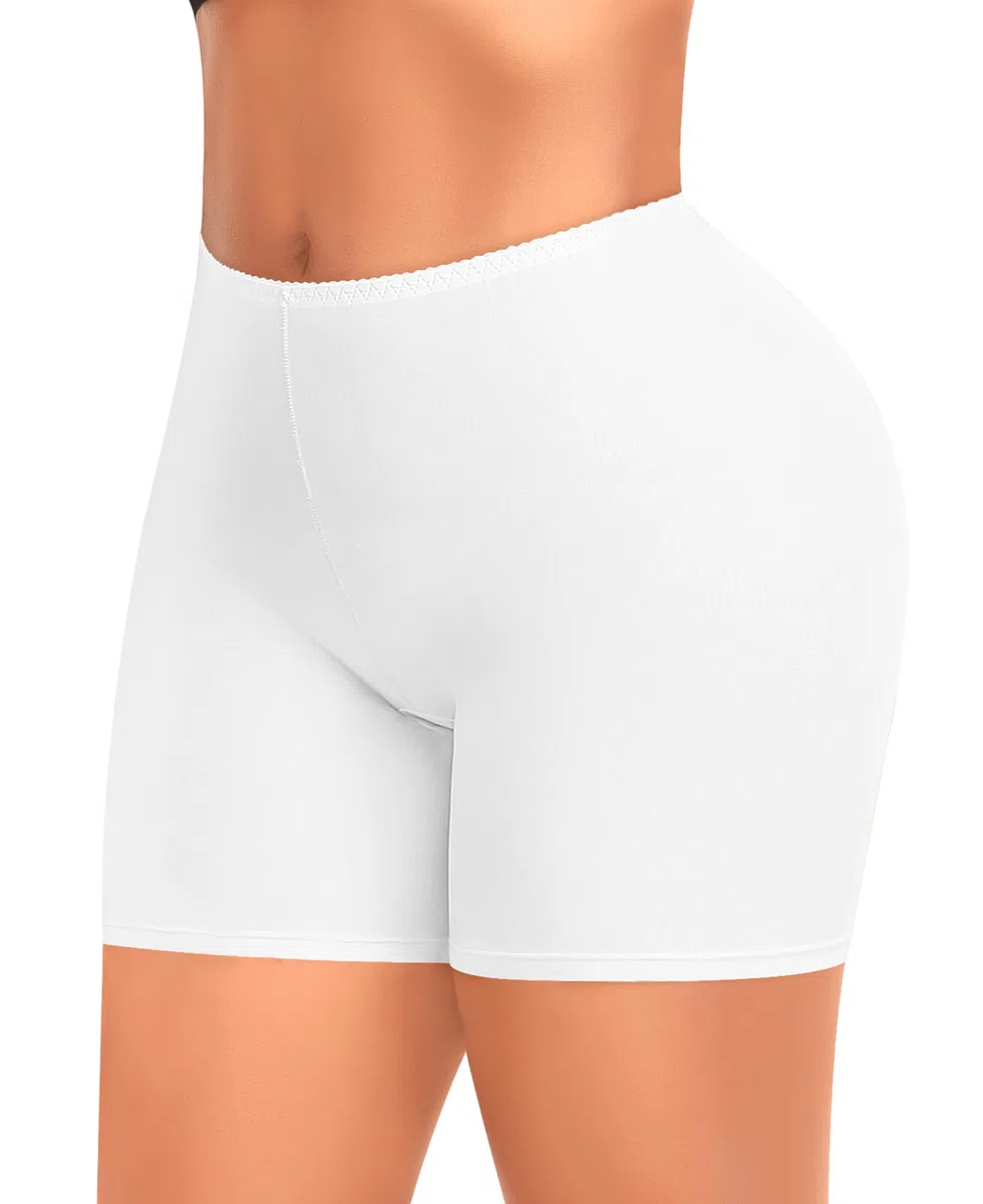 YARRCO Damen Unterhose Kurz Hose Unter Rock Kleid Nahtlos Slipshort Anti Chafing Boxershorts Kurz Leggings Radlerhose (Weiß, 3XL)