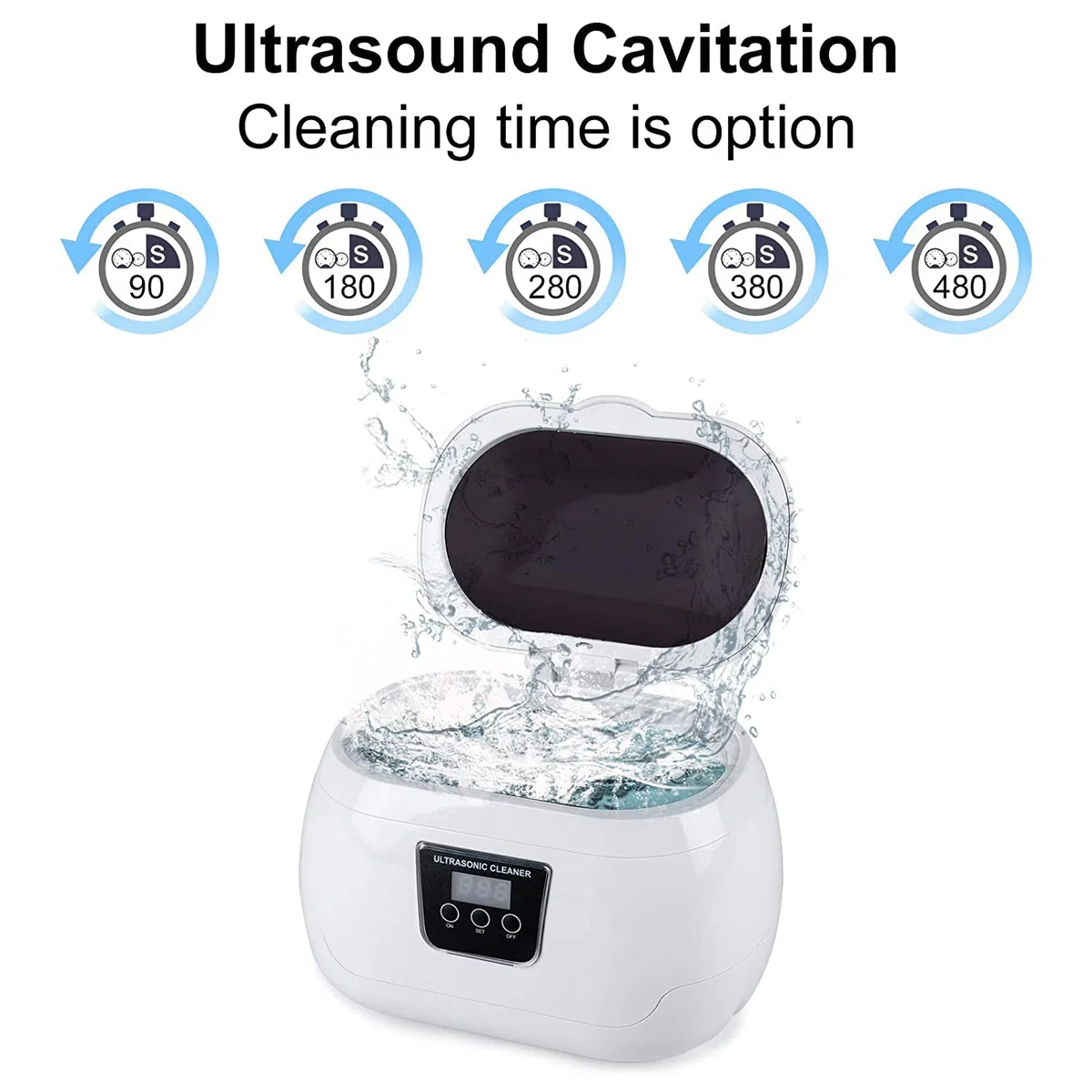 Uten Ultraschallreinigungsgerät Ultraschallreiniger 600ml Ultraschallbad Reinigungsgerät Digital für Brillen Schmuck Uhren Zahnersatz 43KHZ