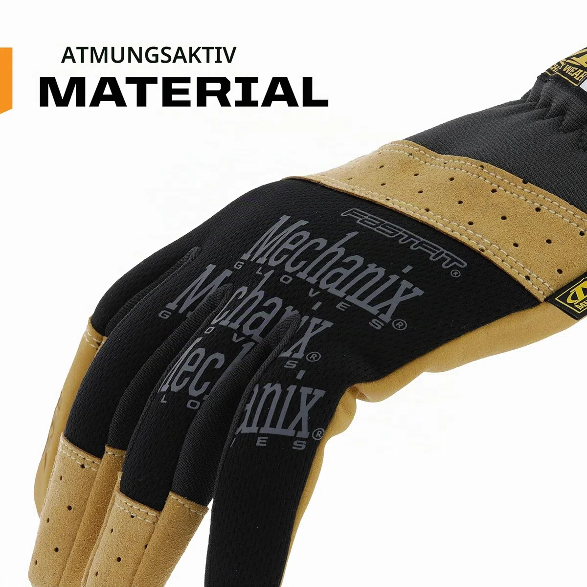 Mechanix Wear - Material4X FastFit Handschuhe (X-Large, Schwarz/Braun)