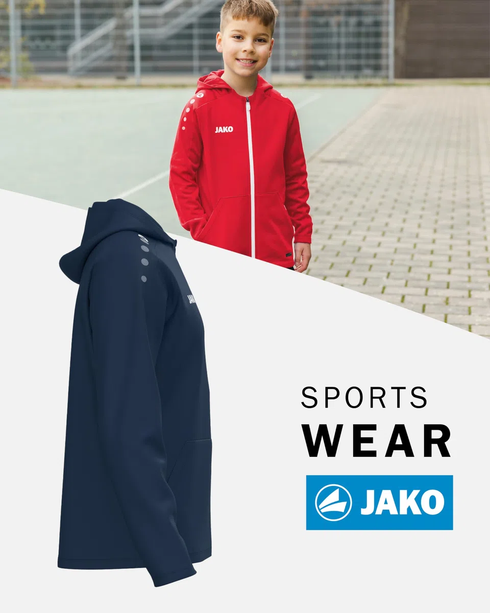 JAKO One Kapuzenjacke – Atmungsaktive Sportjacke für Kinder aus 100% Polyester, mit weichem Micro-Fleece, ideal für Sport und Freizeit