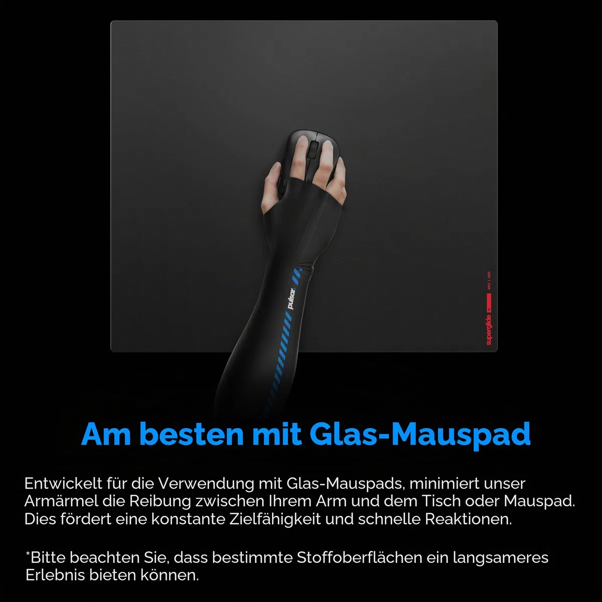 Pulsar eS ARM SLEEVE Provide enhanced focus Reduce fatigue and friction on mouse pad