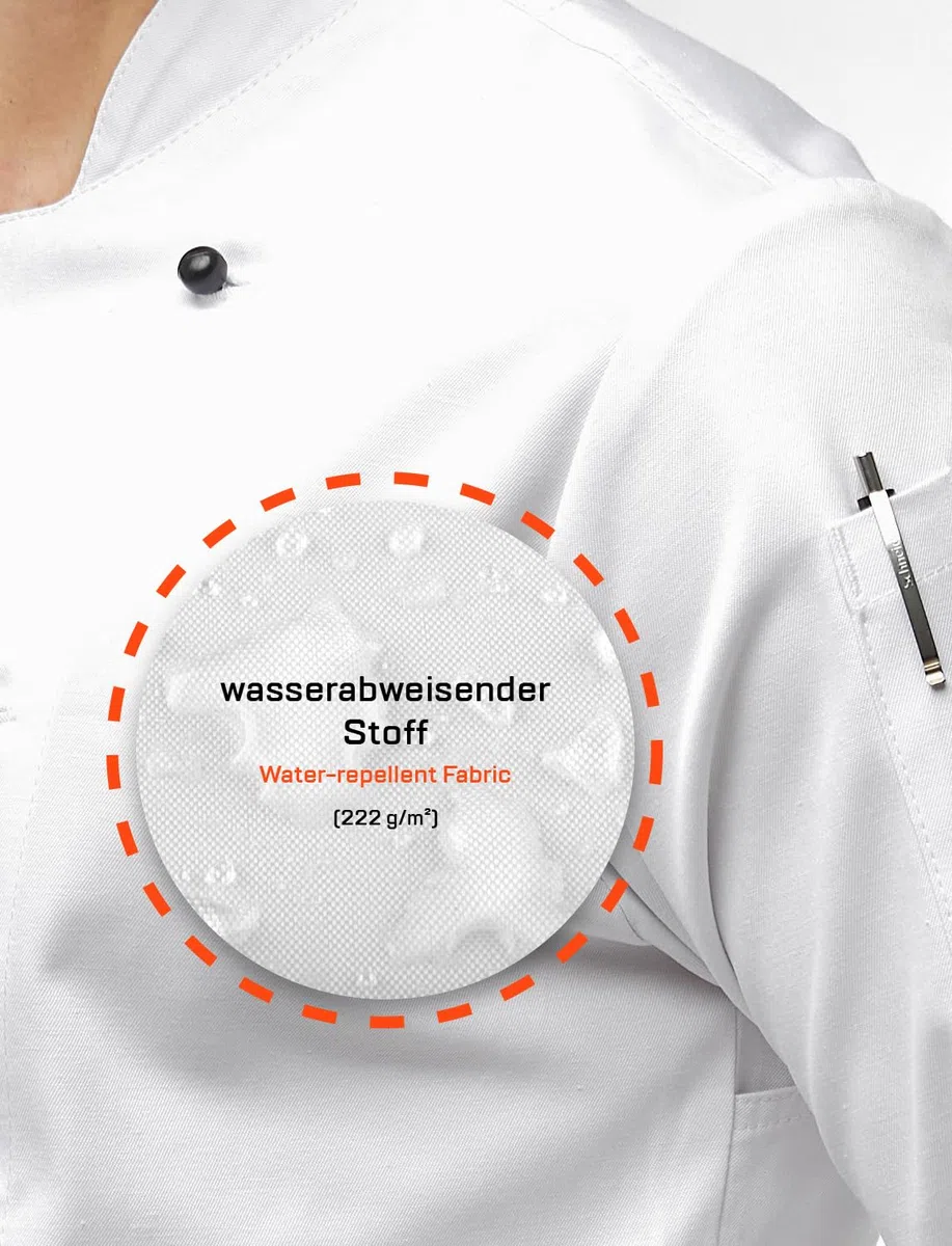 strongAnt Kochjacke Herren Kurzarm easyMove inkl. Kugelknöpfe Slim Fit Kochuniform Bäckerjacke