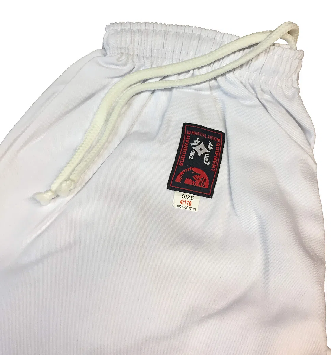 Karatehose weiß mit Elastikbund 8 oz schwer für Karate Training für Kinder, Jugendliche, Erwachsene