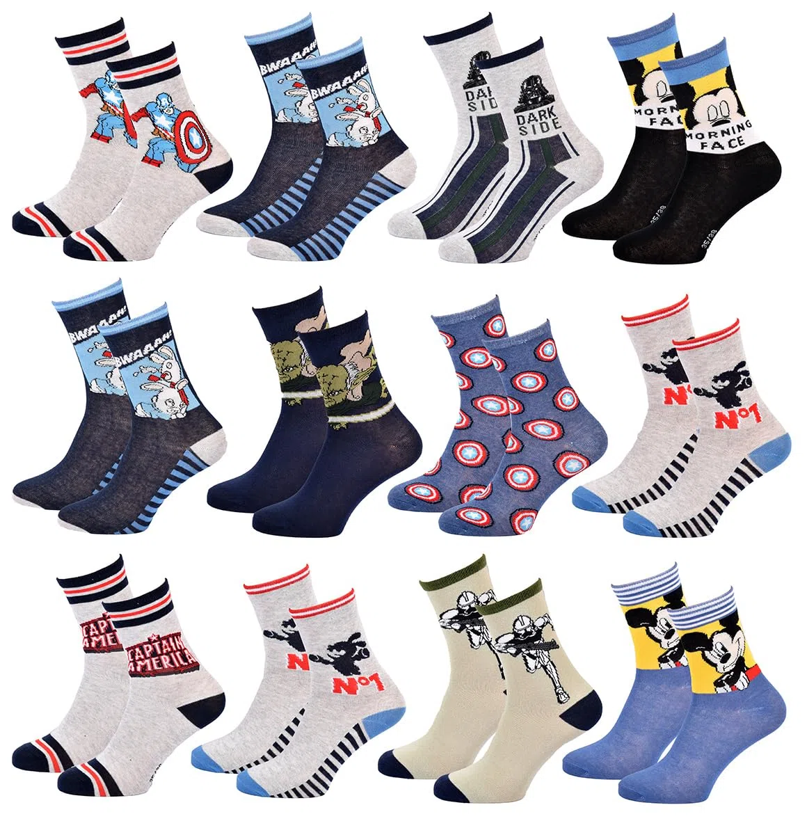 Ozabi Socken für Jungen Lizenz PACK VON 12 PAAREN SURPRISE