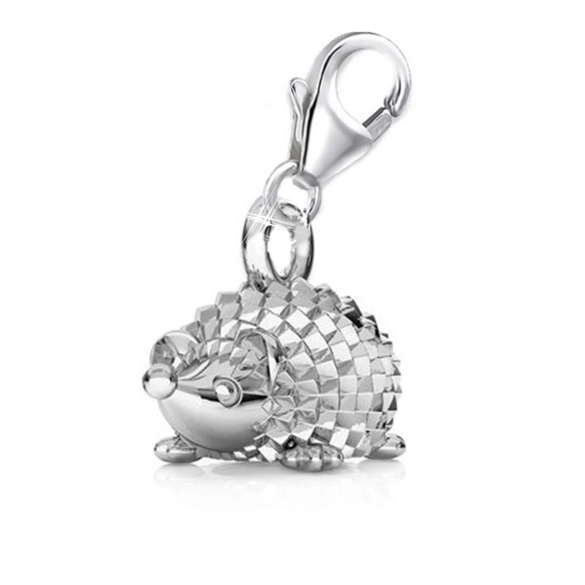 Goldene Hufeisen Karabiner Charm Anhänger für Bettelarmband oder Charmkette 925 Silber Tiere