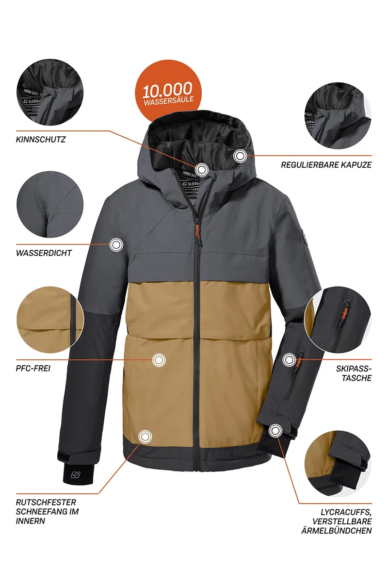 Killtec Jungen Ksw 180 Bys Ski Jckt Skijacke/Funktionsjacke mit Kapuze und Schneefang