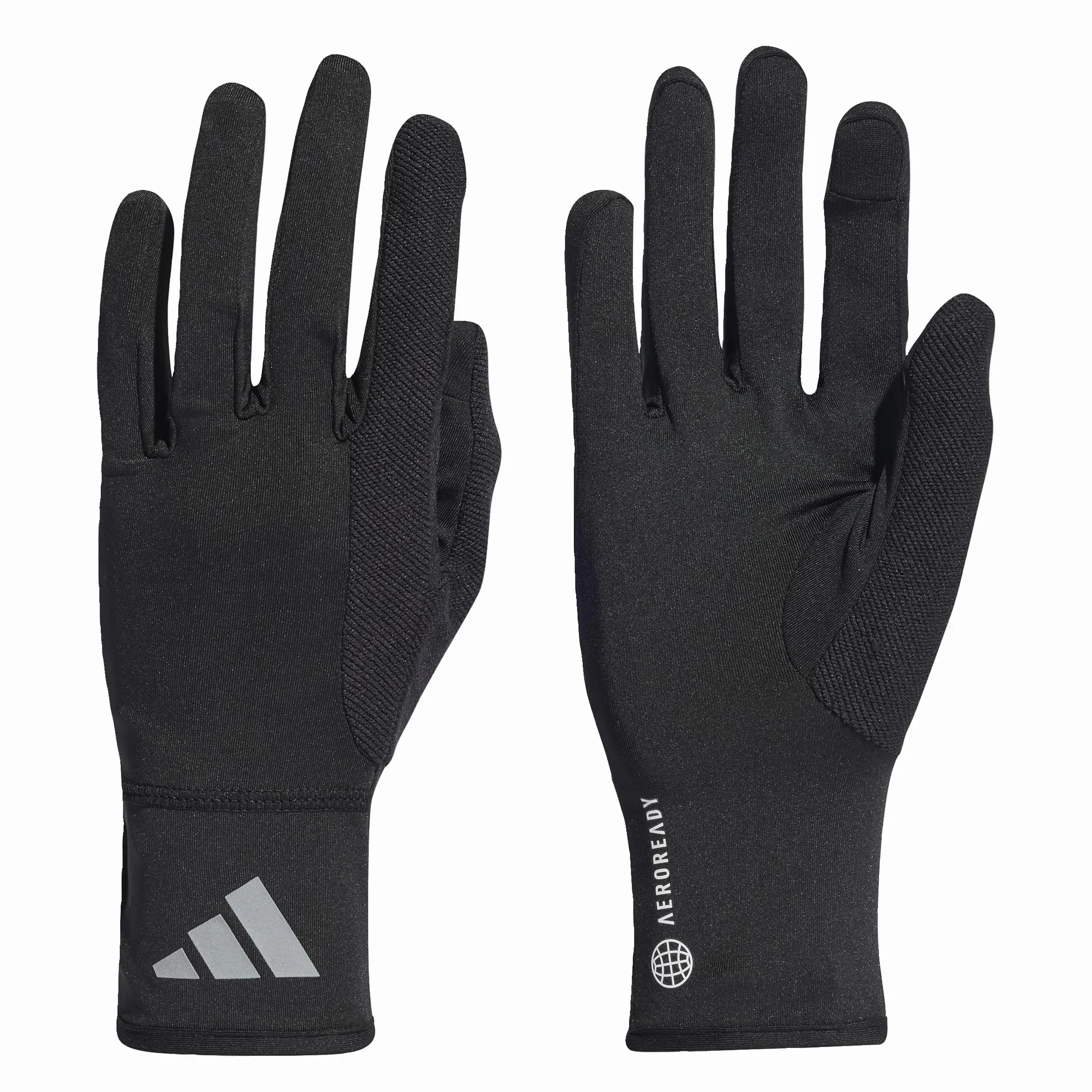 adidas Unisex AEROREADY Gloves, Black/Reflective Silver
