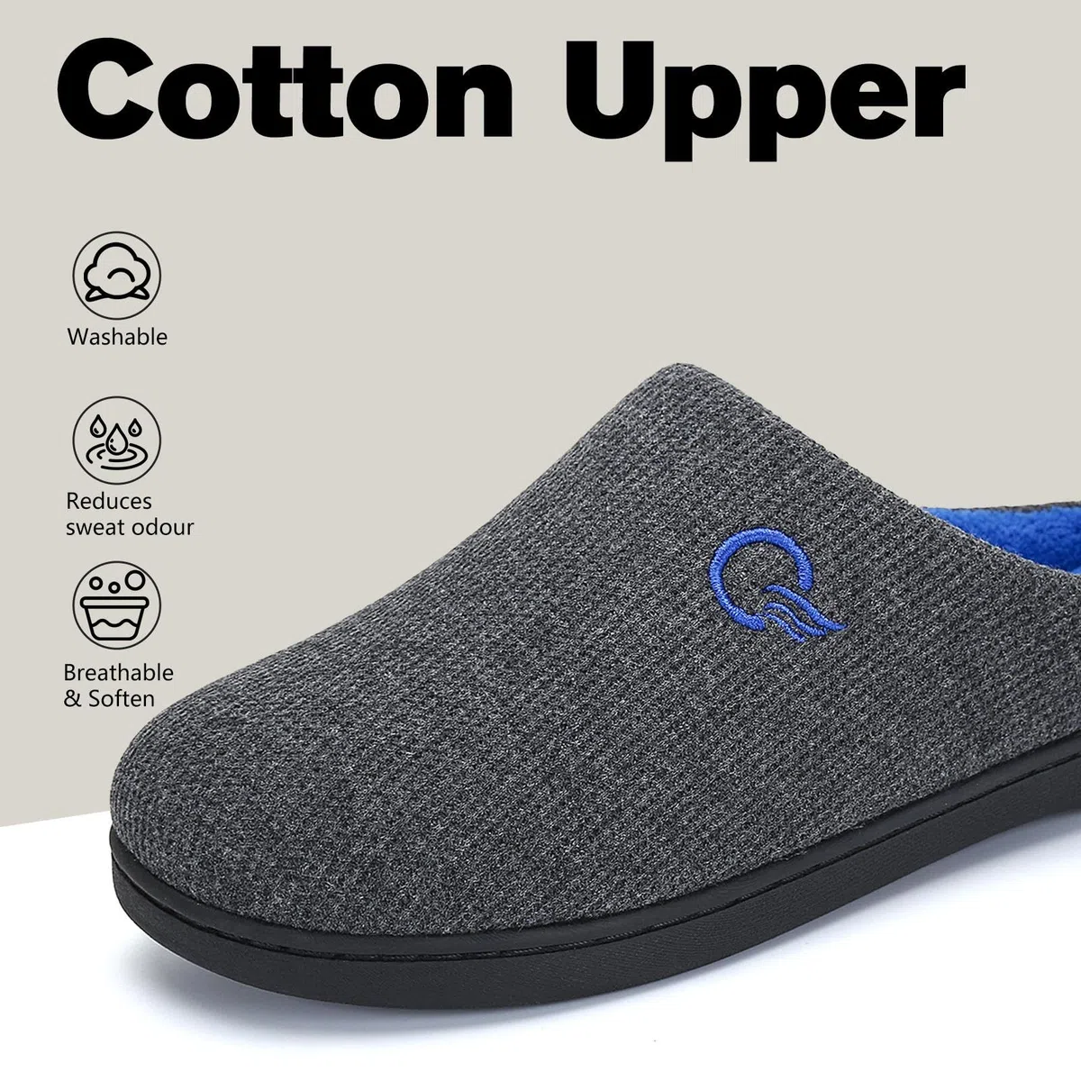 MISHANSHA Unisex Memory Foam Hausschuhe Herren Rutschfester Pantoffeln Männer Herbst Winter für Indoor & Outdoor