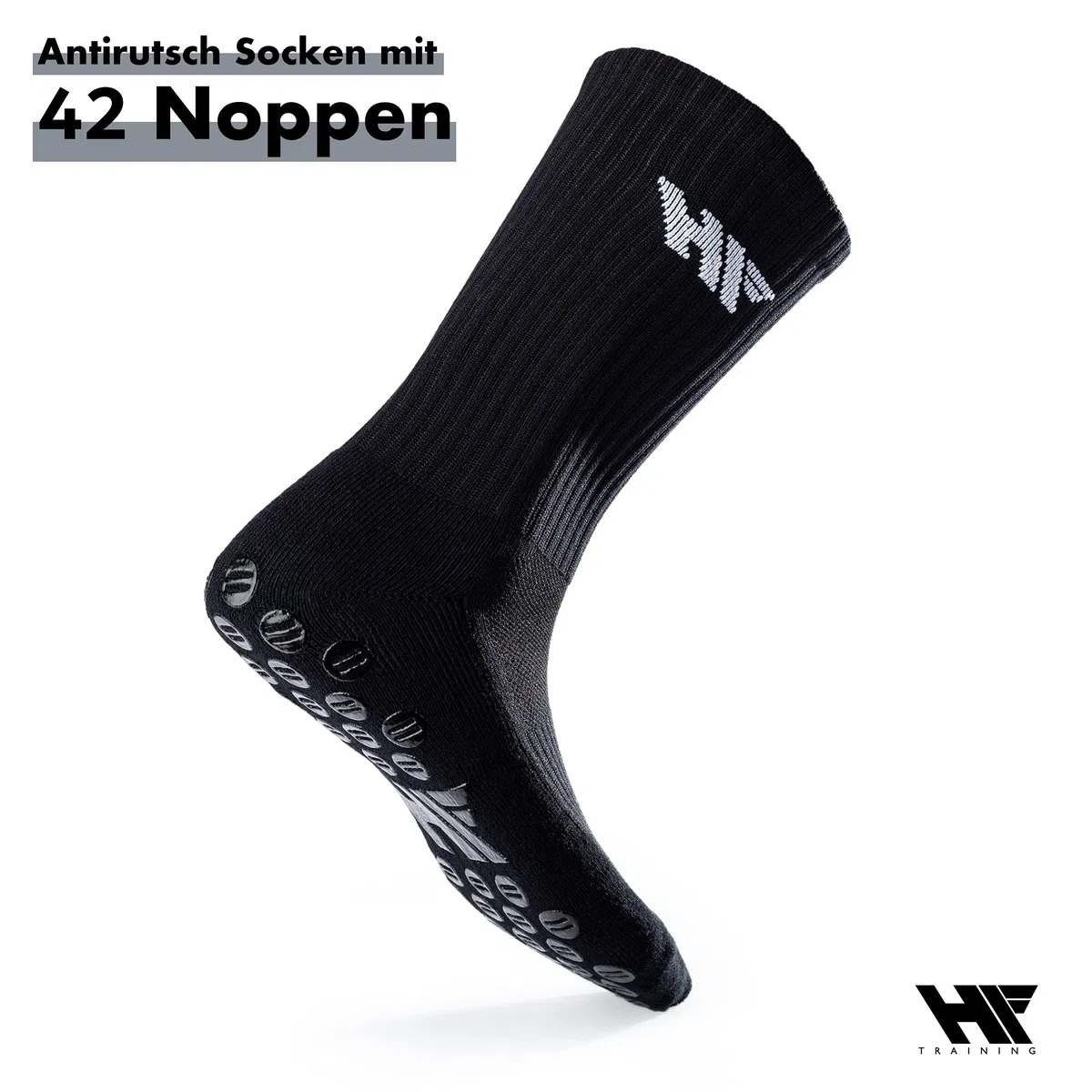 Rutschfeste Fußball Socken mit gummierten Noppen (Unisex) - Fussball-Socken mit Grip für Damen & Herren - Anti-Rutsch Fußballsocken lang - Sportsocken atmungsaktiv