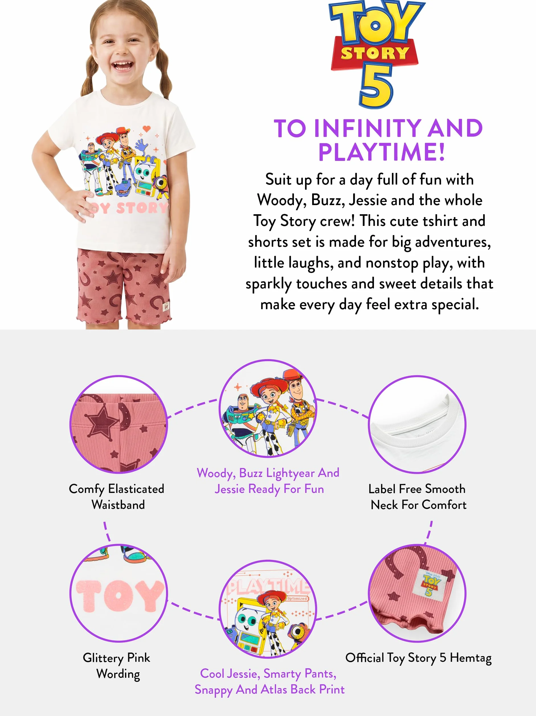 Disney Toy Story Jessie Tshirt Mädchen Mit Shorts Mädchen, Toy Story Jessie 2 Stück Set Für Kinder