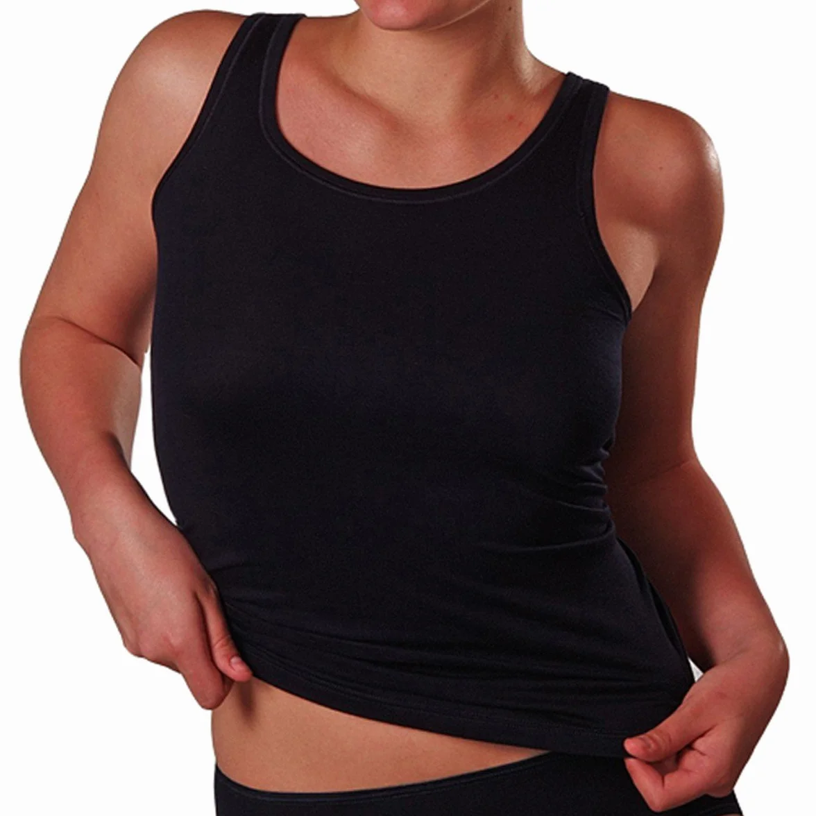 HERMKO 1310 4er Pack Damen Tank Tops - 100% Bio-Baumwolle in Feinripp - Hautfreundlich nach ÖKO-TEX - Strapazierfähig und Formbeständig