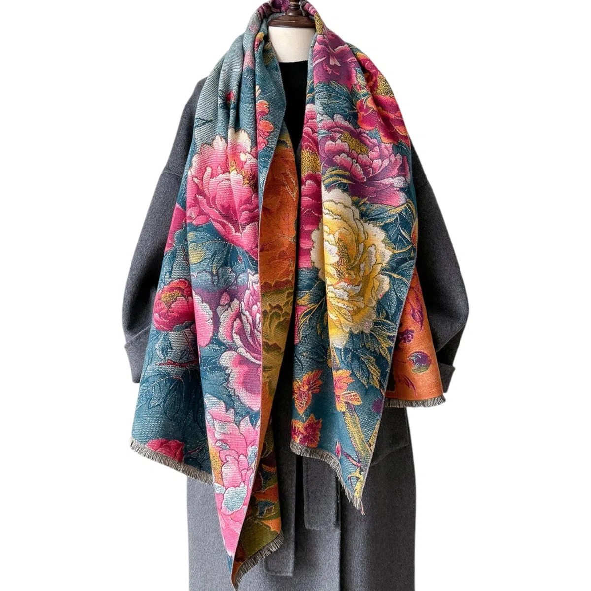 GFM FRLSHL-EE Damen-Schal im Pashmina-Stil, Kaschmir-Textur für Herbst, Winter, Weihnachten