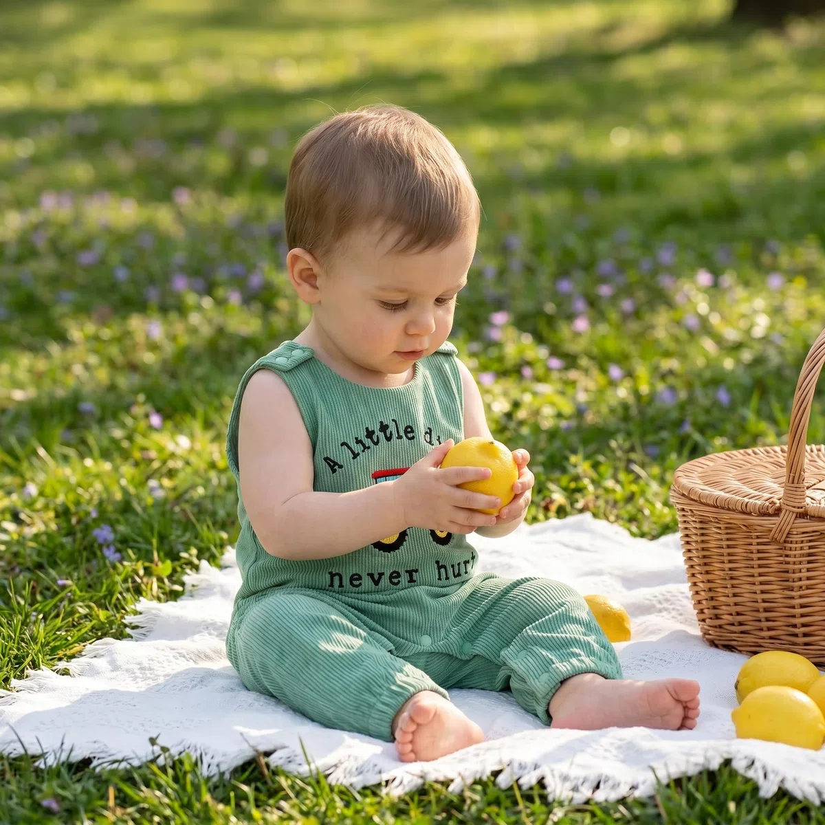 Carolilly Baby-Latzhose für Neugeborene, Babys, Jungen, ärmellos, Cord-Strampler, Rundhalsausschnitt, Traktor-Stickerei, Overall, Kleinkind, niedliche Kleidung
