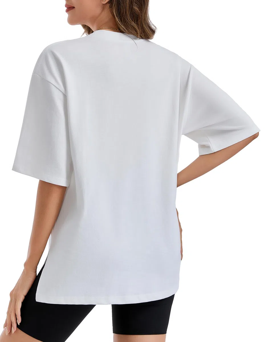 Sosolism Damen 100% Baumwolle Umstands T-Shirt Oversized
