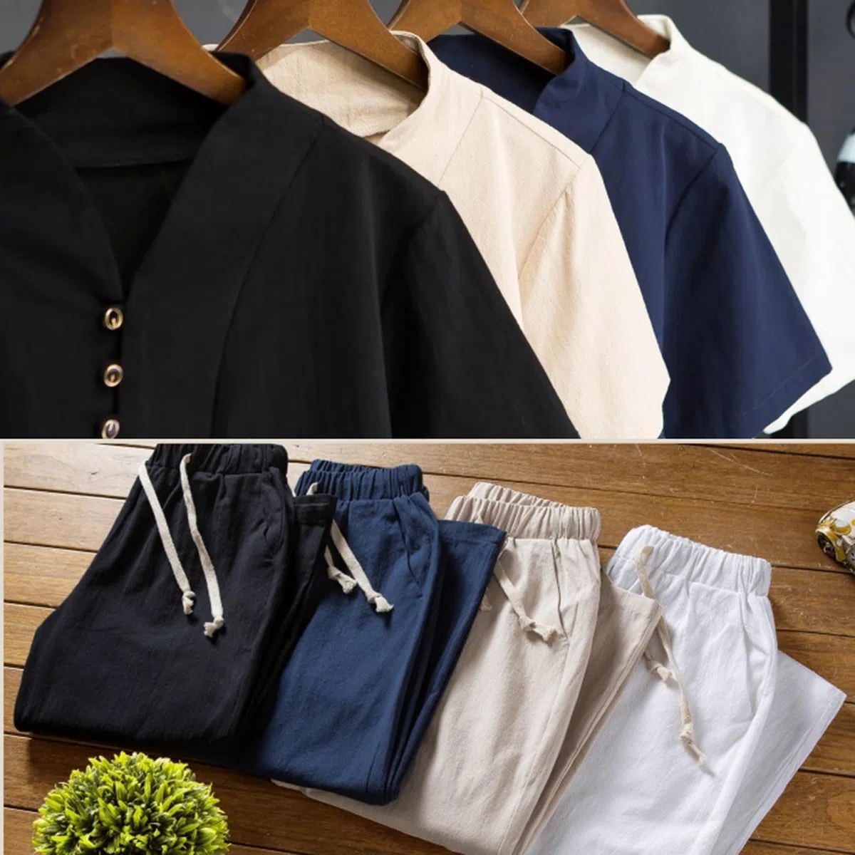 Baumwollwäsche Zen Meditation Tai Chi Uniform Männer Chinesische Traditionelle Kleidung Kung Fu Kleidung Atmungsablöser Tops Kampfkunst Set Tang Anzug Kurzarm Hosen