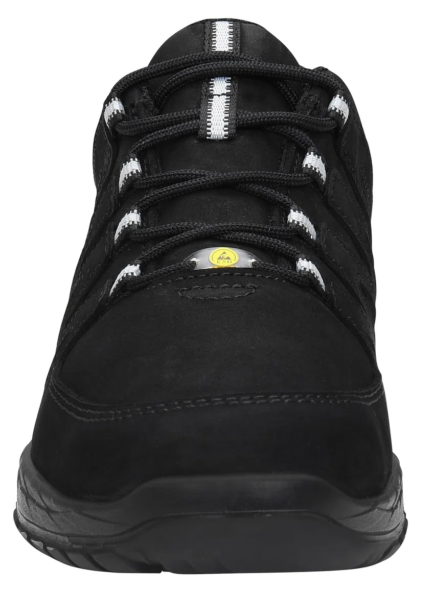 ELTEN Maddox Black Leather Low ESD O2 | Berufsschuhe für Damen & Herren, ohne Schutzkappe, leicht, atmungsaktiv