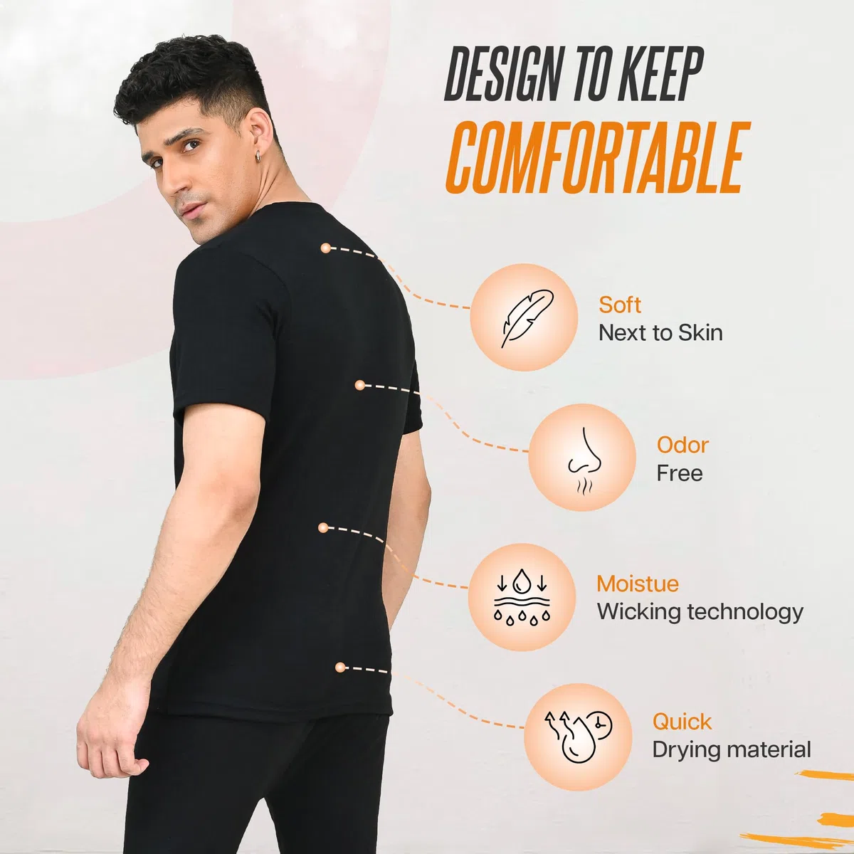 3er-Pack Herren-Thermo-T-Shirt, Bodywarmer, Basisschicht, Thermounterwäsche, Herren-Thermo-Top für Herren, Größe S-XXL