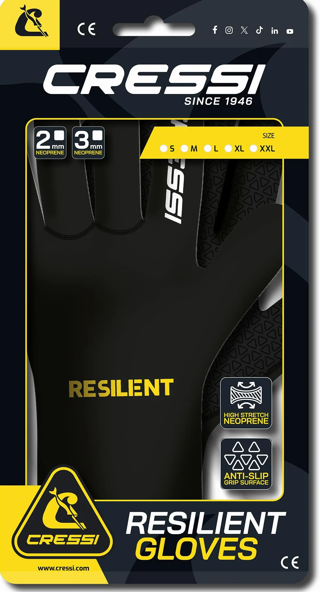Cressi Resilient Neoprenhandschuhe – Größen- und Stärkenvariation