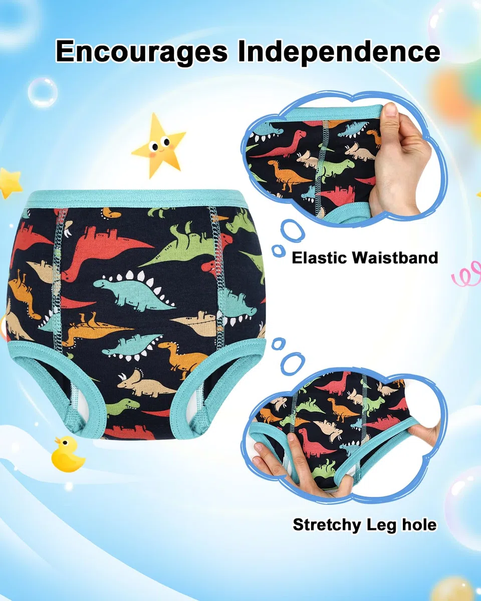 MOEMOE BABY Töpfchen Trainingshose 4 Stück Absorbiert Baby Töpfchentraining Unterhose für Kinder Jungen & Mädchen 2-9 Jahre