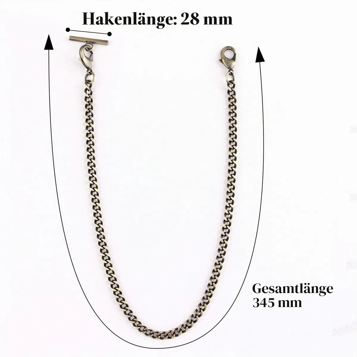 Taschenuhrkette Albert Albert T Kette antike T Wand Uhrenkette Einzelkette Weste Ledergürtel