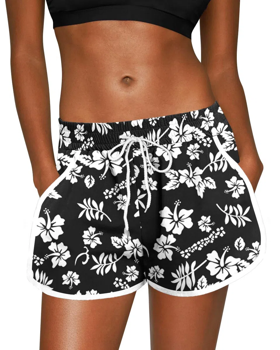 For G and PL Damen Sommer Boardshorts mit Bund und Taschen Tropischer Druck Casual Badehose S-XXL