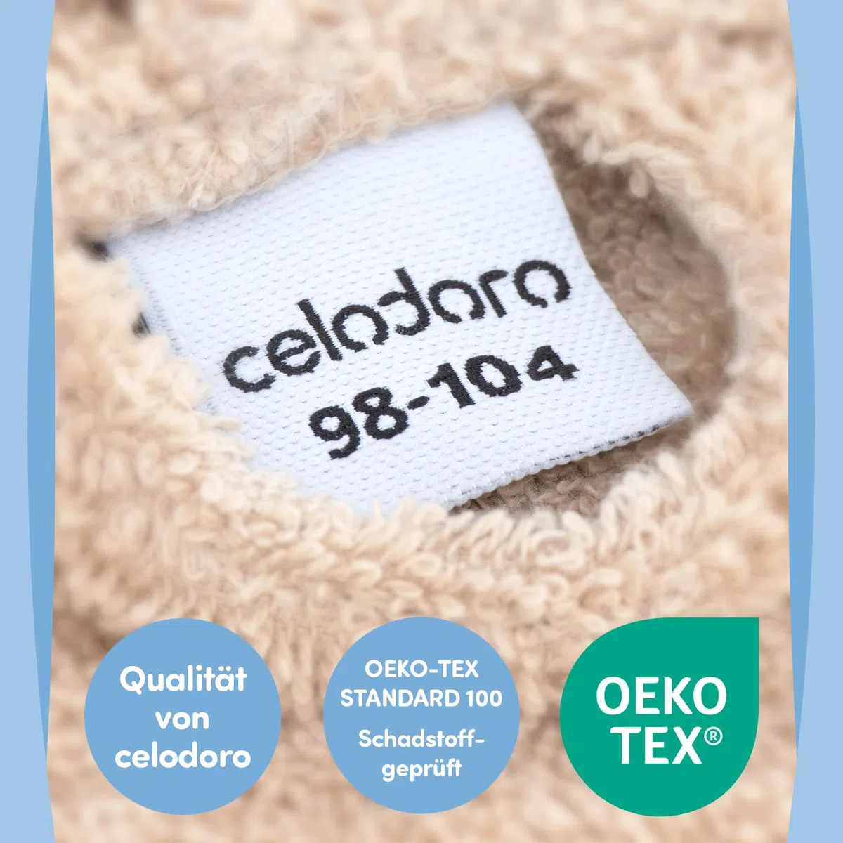 Celodoro Kinder Bademantel mit Kapuze für Mädchen und Jungen Flauschig weiche Baumwolle