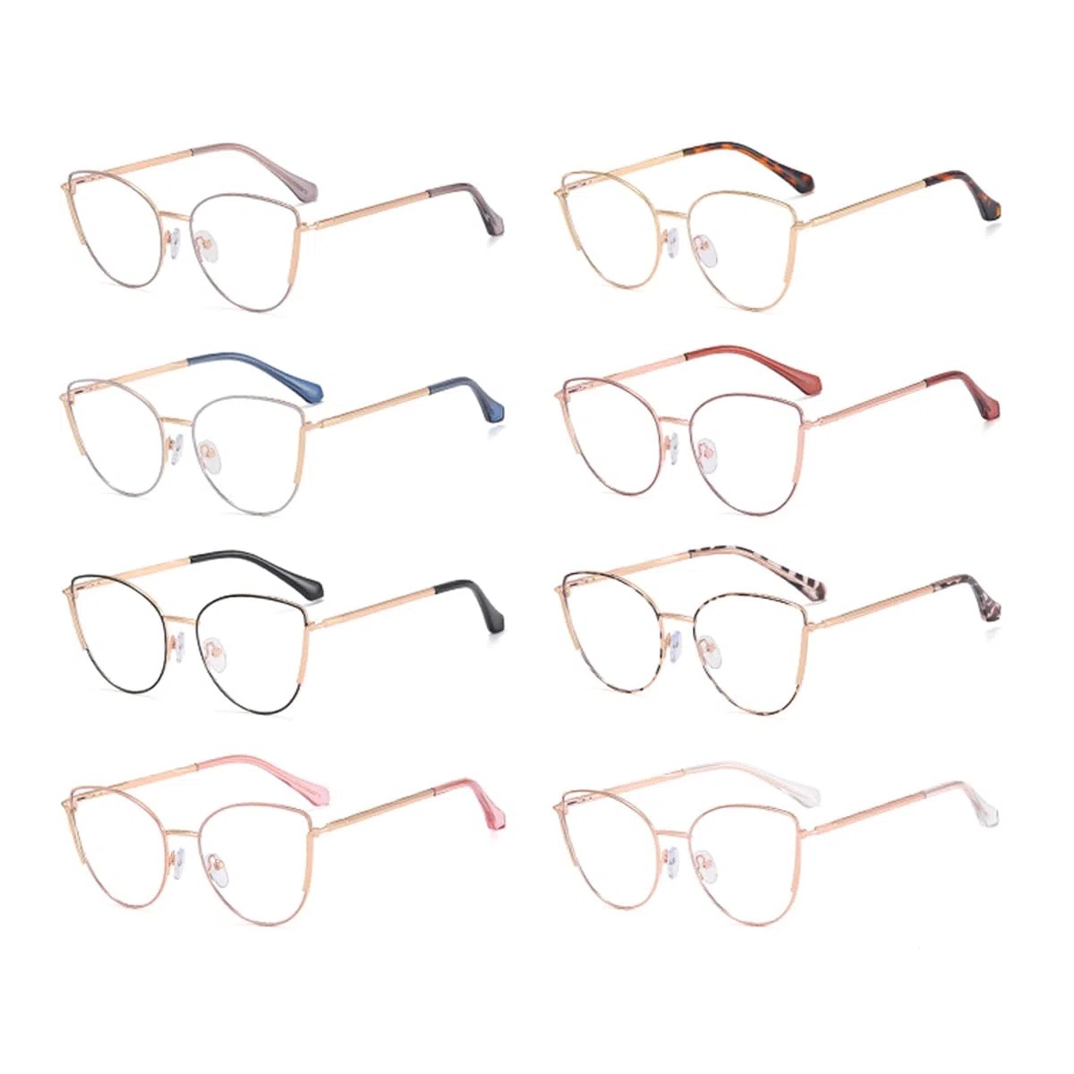 Blaues Licht Blocking Gläser Metallrahmen Brillen Retro Cat Eye Brillen Rahmen Frauen