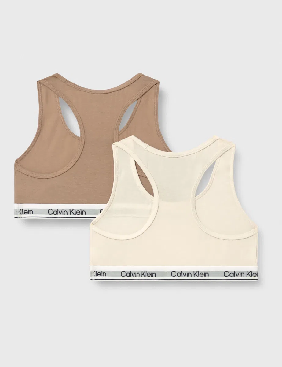 Calvin Klein Mädchen 2er Pack Bralettes mit Logobund