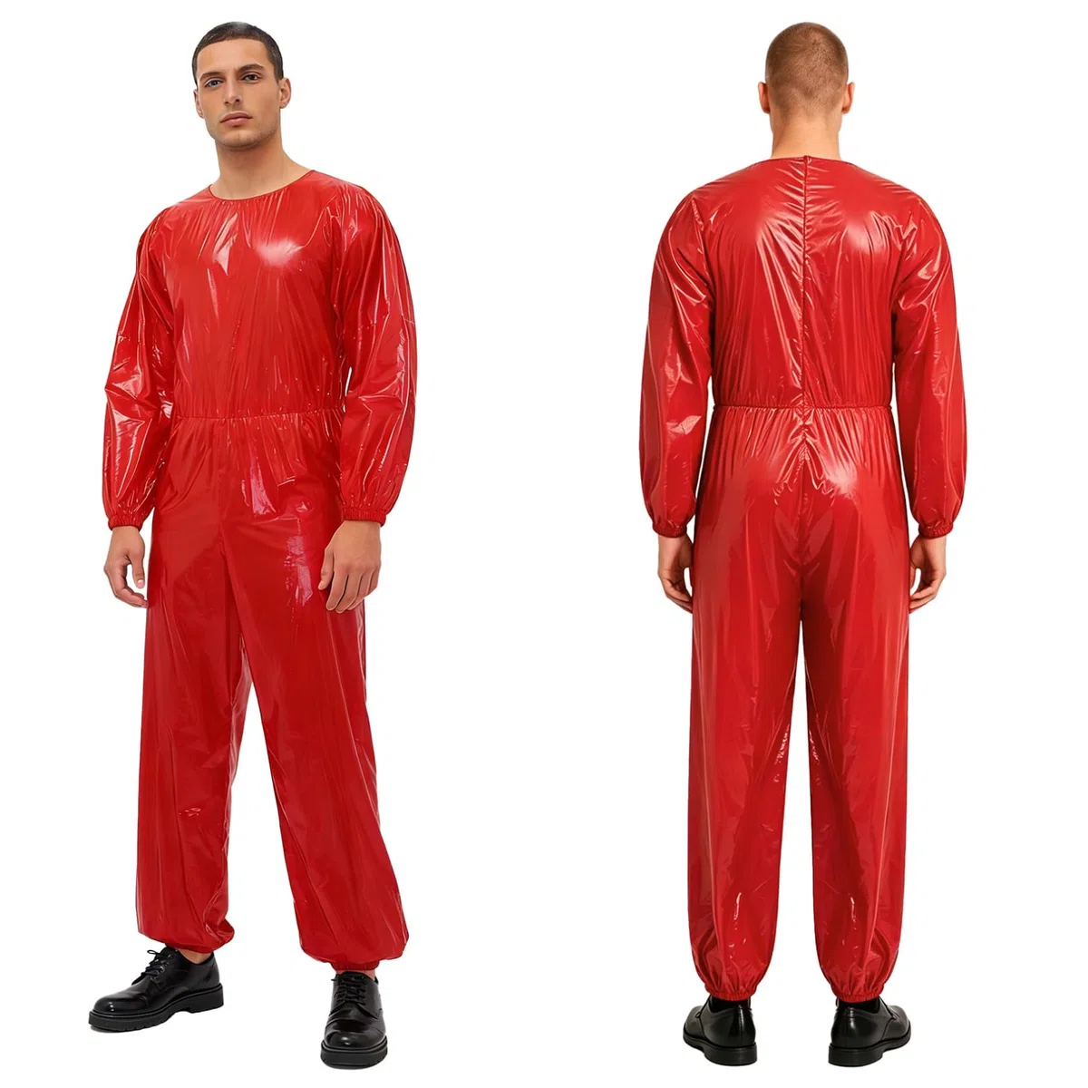 MSemis Herren Inkontinenz Bodysuit Rundhalsausschnitt Einteiler Leotard Erwachsenen Windeln Strand Bademode Cover Up Pullover Kombianzüge