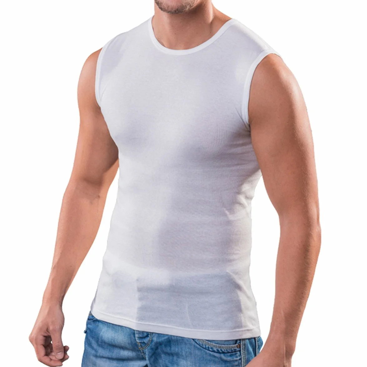 HERMKO 3040 3er Pack Herren Tank Top Unterhemd mit Rundhals-Ausschnitt aus 100% Bio-Baumwolle