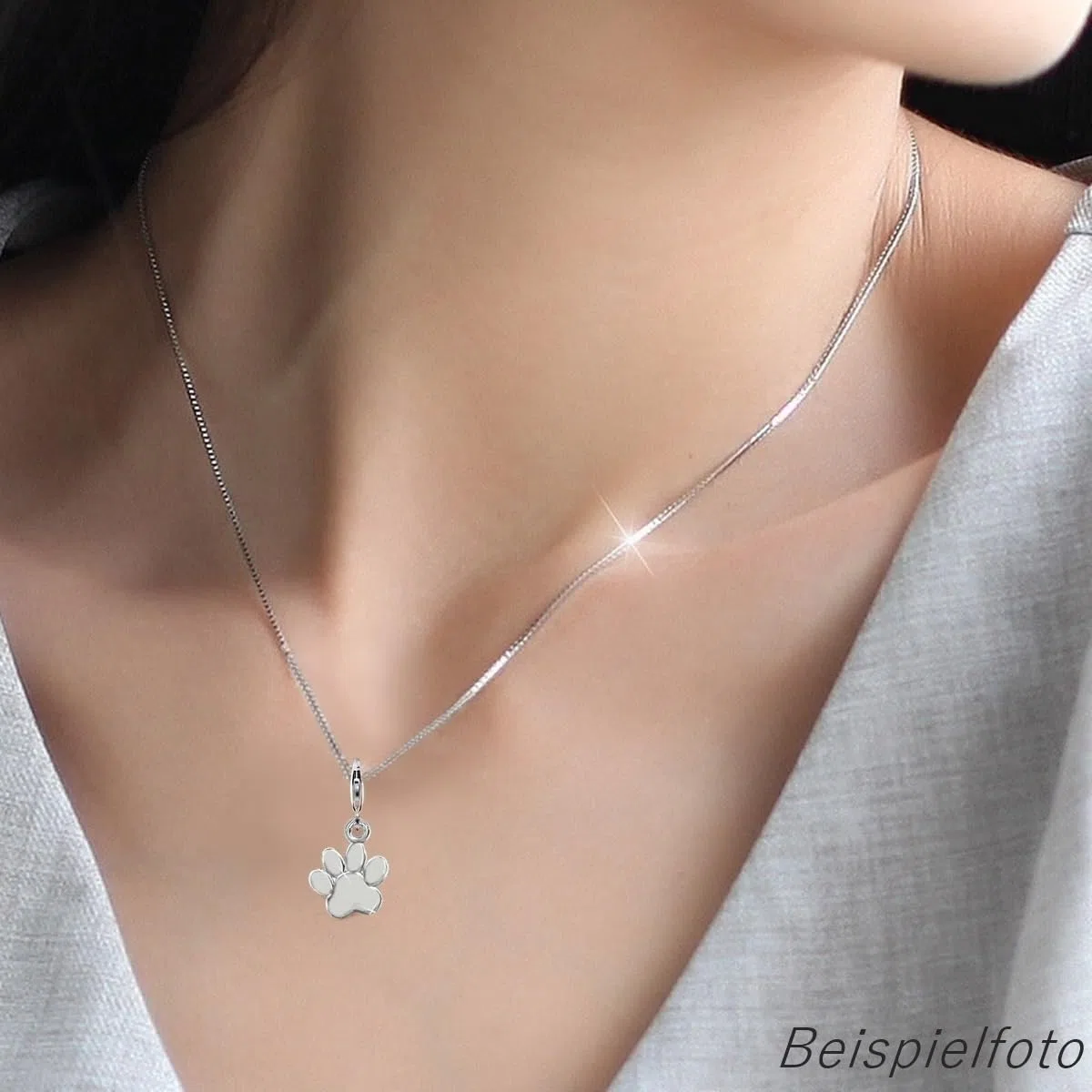 Goldene Hufeisen Pfötchen Charm Anhänger Pfote 925 Sterling-Silber Karabiner