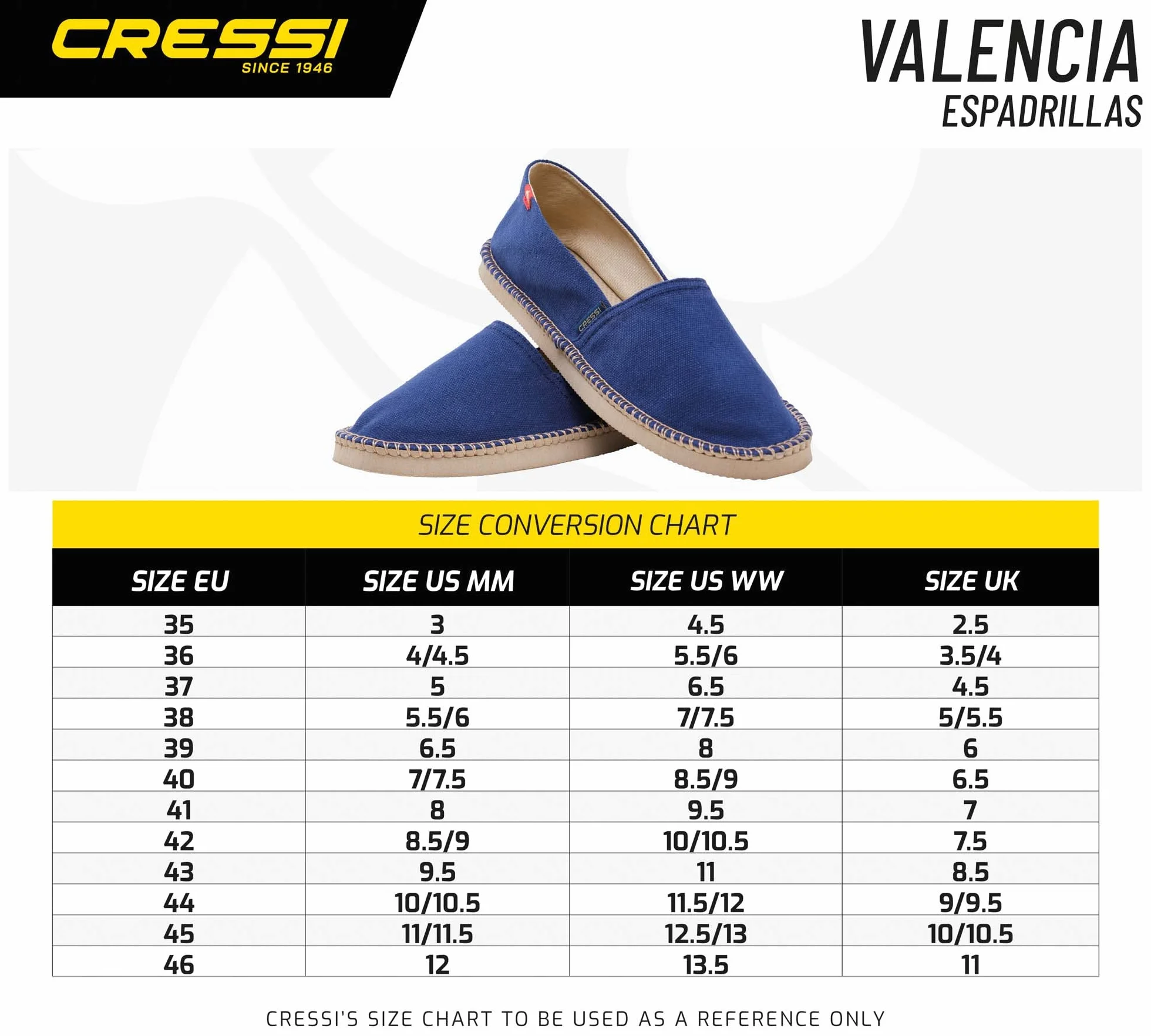 Cressi Espadrillas Valencia - Unisex Erwachsene Mehrzweck-Espadrilles
