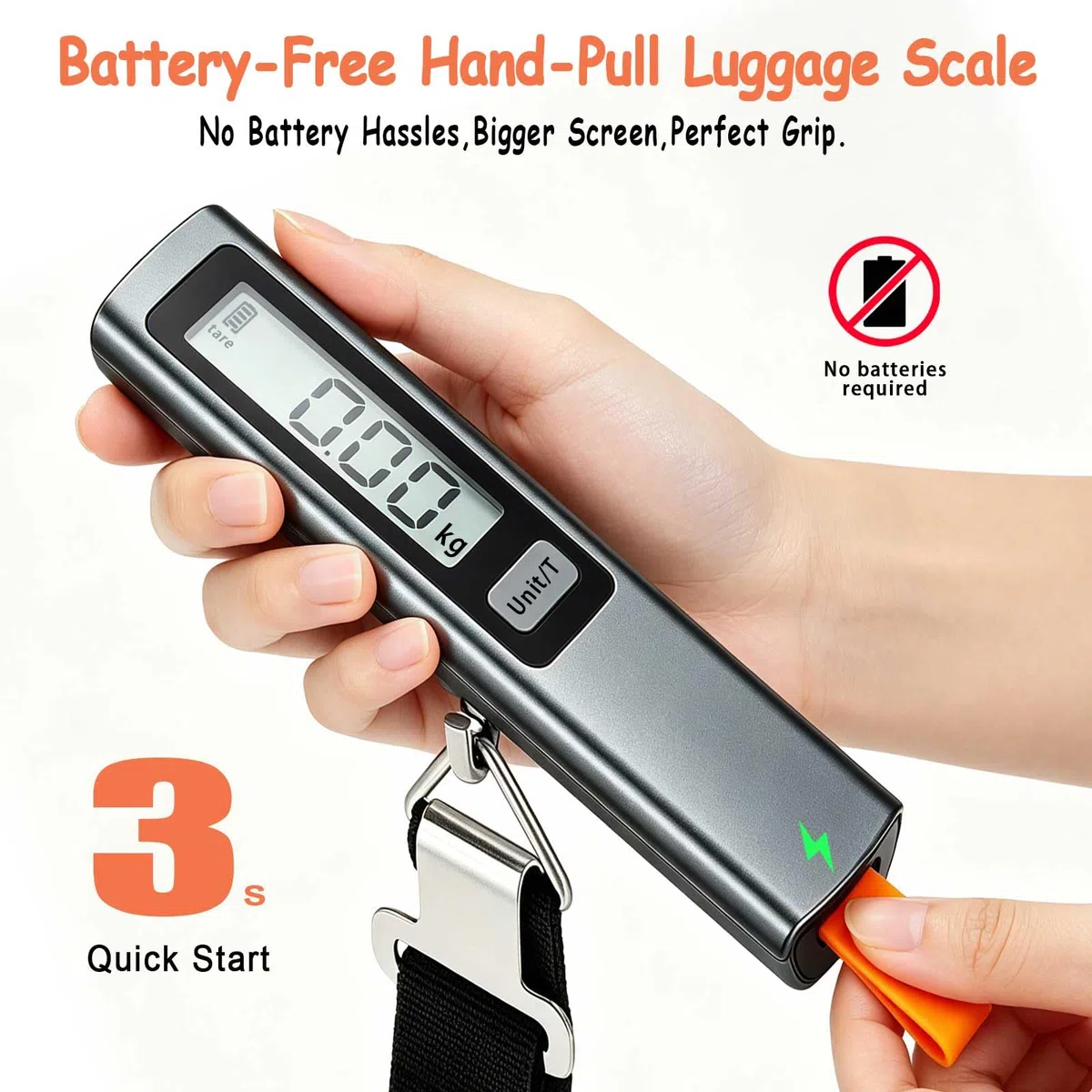 QL kofferwaage für reisen keine Batterien,6 Funktionen,Tara,Einheitenumrechnung,Gewichtssperre,digital LCD-Anzeige,bis 110lb/50 kg,gepäckwaage für koffer geeignet für Reisen, Einkaufen, Outdoor