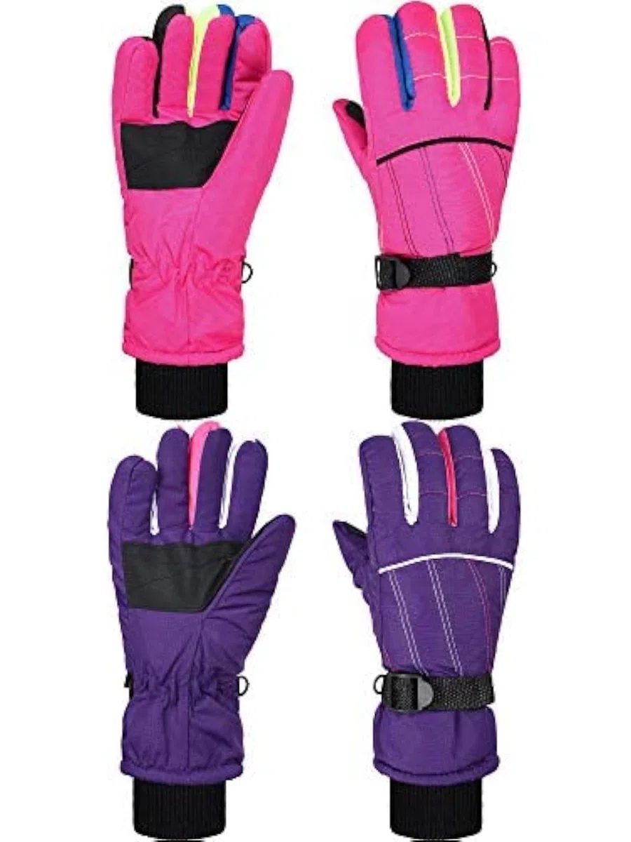 Geyoga 2 Paar Kinder Winter Skihandschuhe Schneehandschuhe Wasserdichte Kinder Snowboard Handschuhe