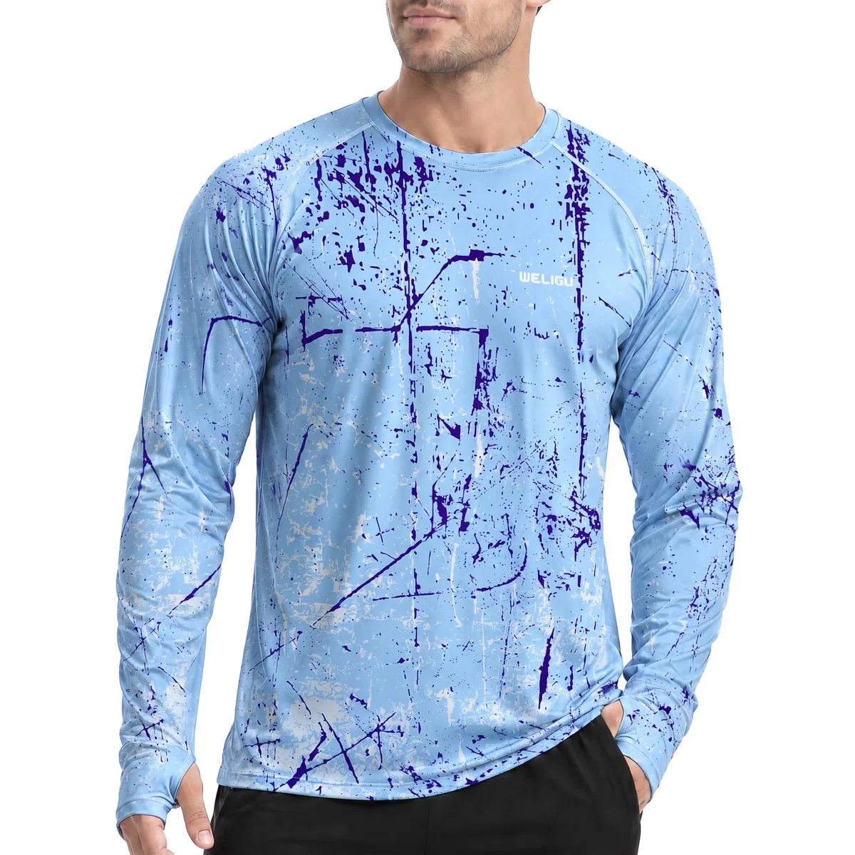 UPF 50+ UV Shirt Herren Langarm Kapuze - Sonnenschutz Hoodie Schnelltrocknend, Rashguard Herren Wasser Sport, Atmungsaktives Laufshirt Schwimmshirt Angeln Wandern Surfen