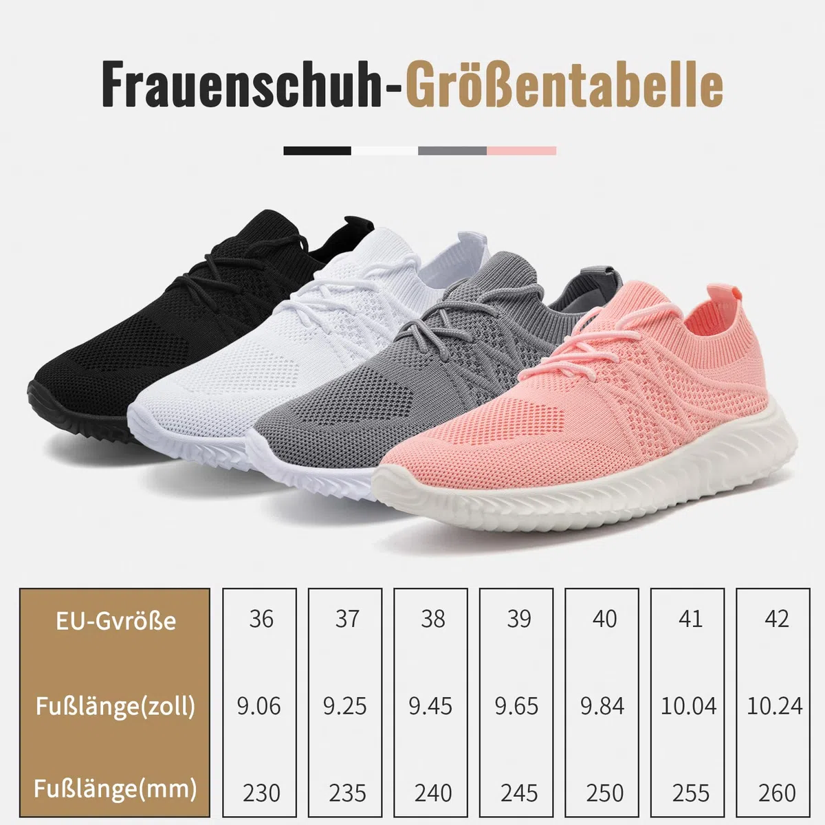 Sportschuhe Damen Sneaker Leicht Hallenschuhe Turnschuhe Bequem Laufschuhe Slip-On Tennisschuhe Running Schuhe Damen Outdoor