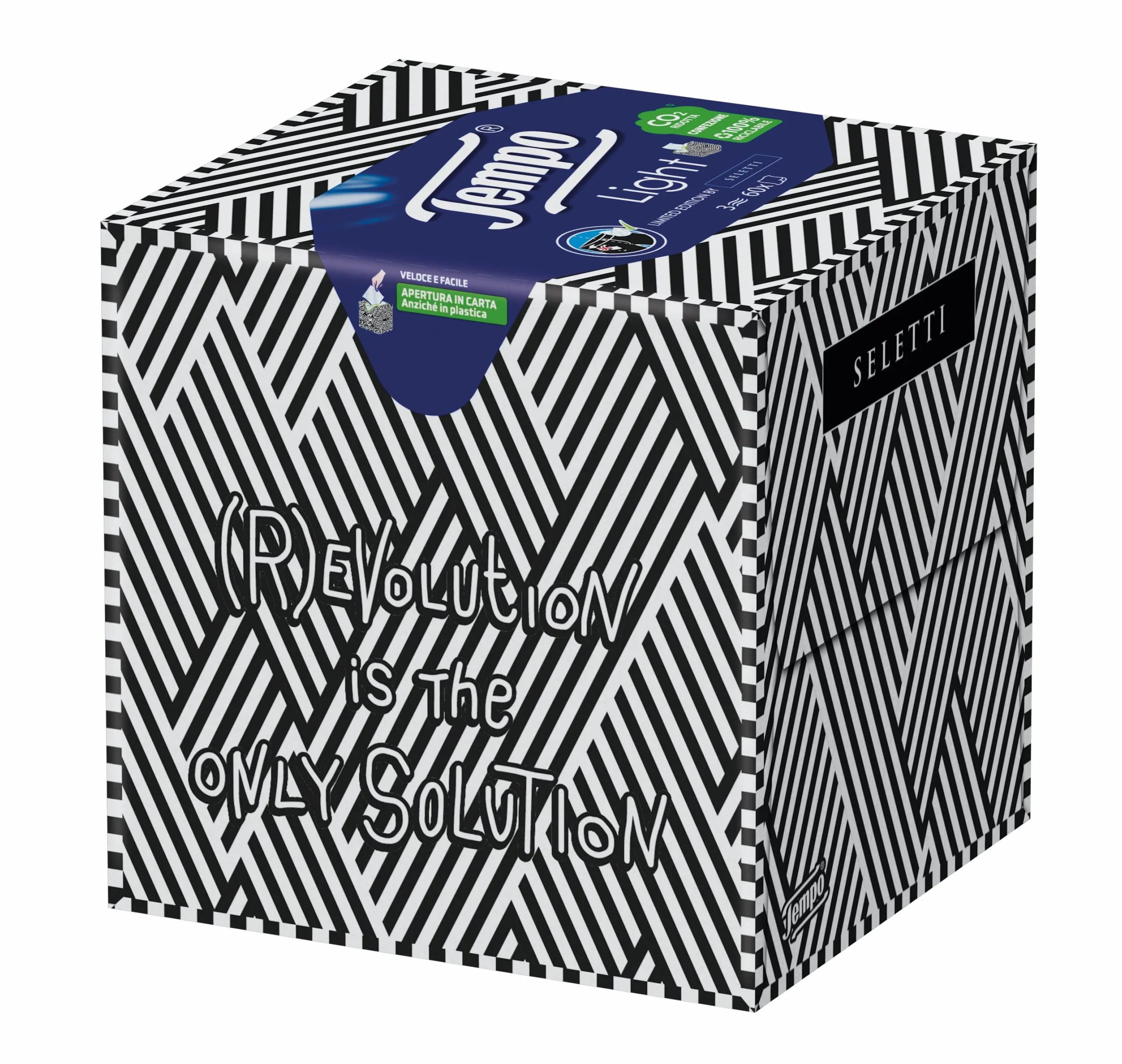 Tempo Taschentücher Box Light - 3-lagig - 12 Packungen mit je 60 Taschentüchern in 4 verschiedenen Grafiken