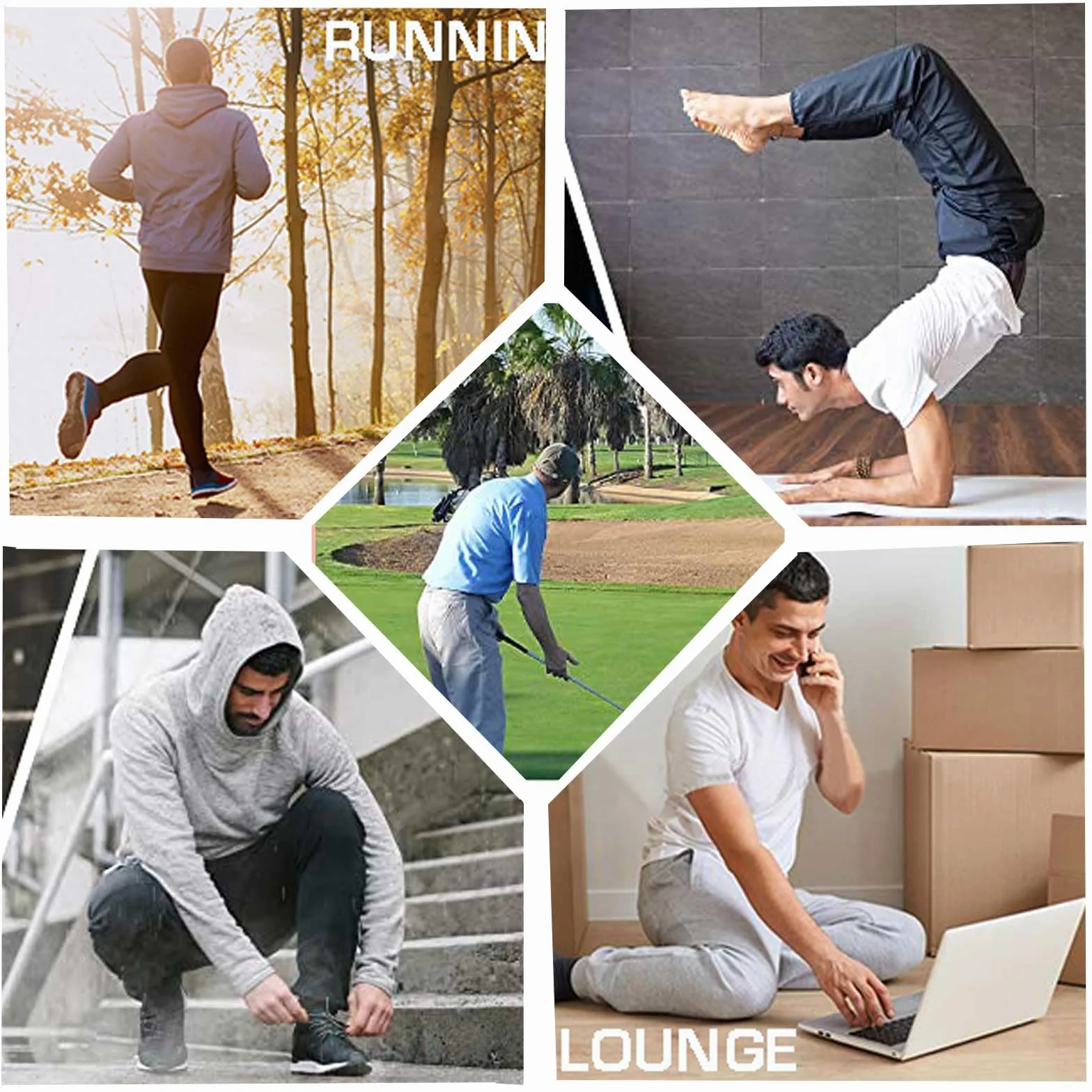 Halfword Jogginghosen Herren Trainingshose Lang Sweathose Atmungsaktiv Sporthose Yoga
