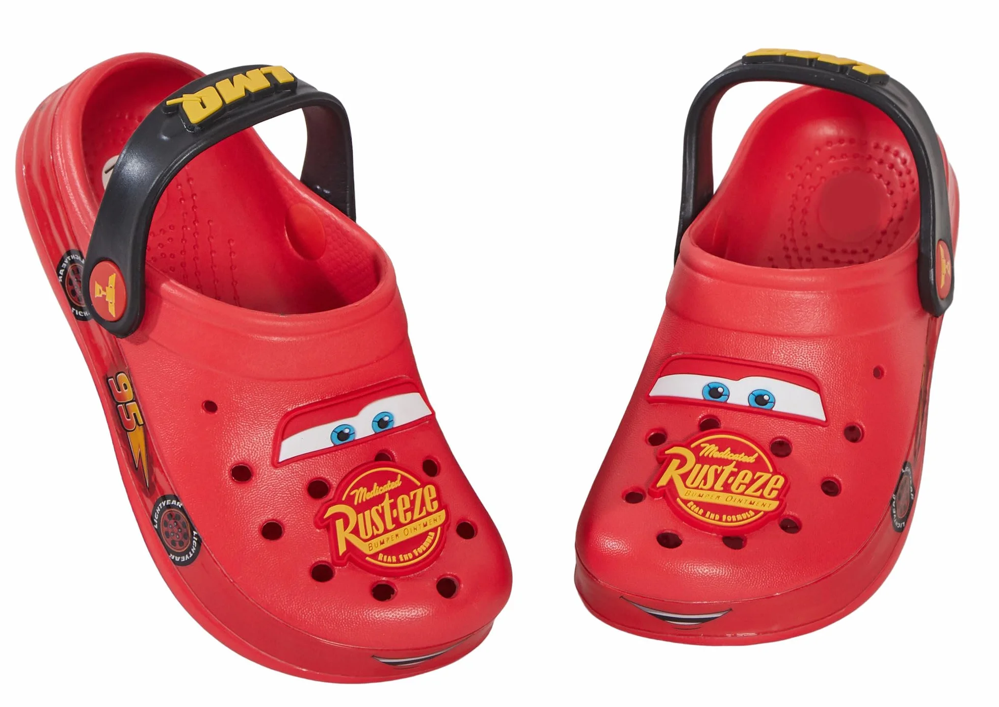 Disney Jungen Cars Clogs mit Charms, Kinder Sandalen, Lightning McQueen Slipper mit Knöchelriemen, Strand Schuhe.