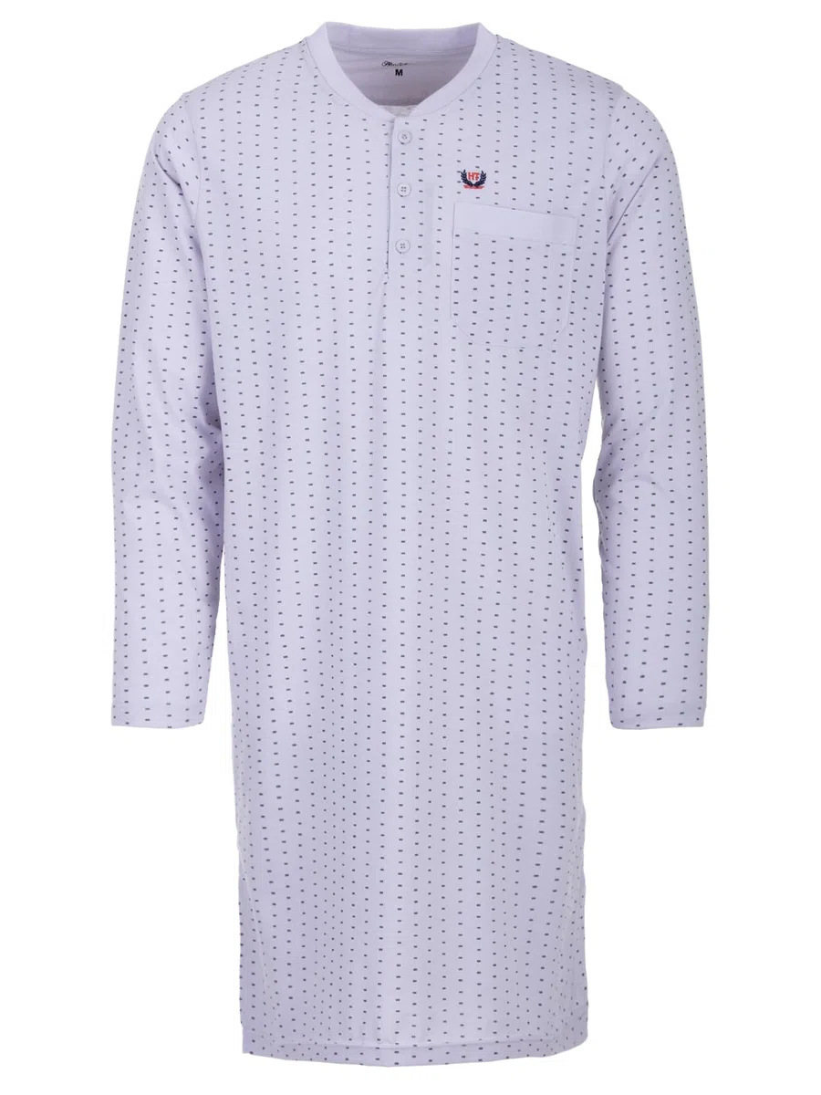 Herren Nachthemd Langarm Größe M-3XL Schlafshirt Pyjamaoberteil Punkte