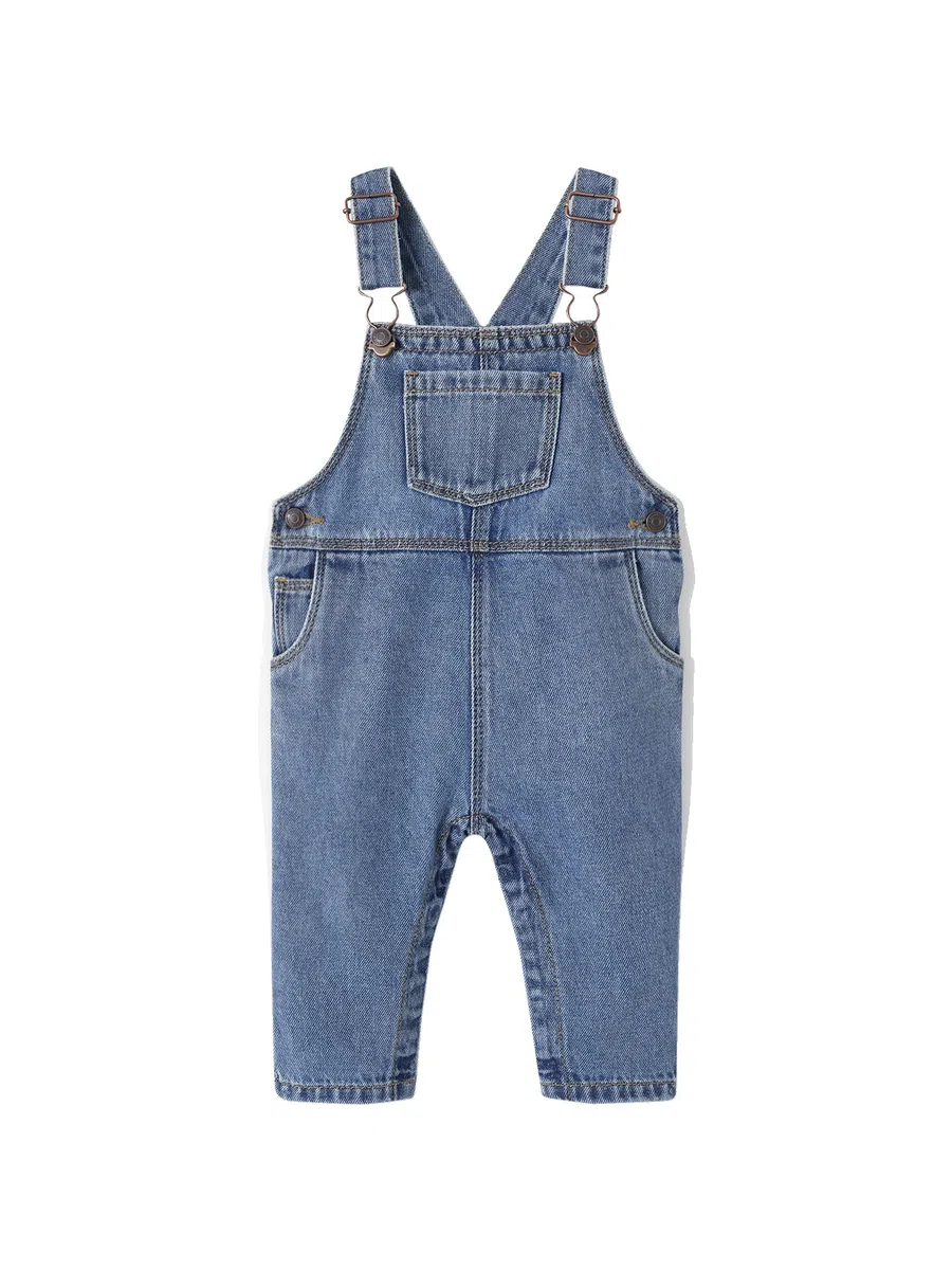 Vertbaudet Jungen Baby Jeans-Latzhose blue stone 80