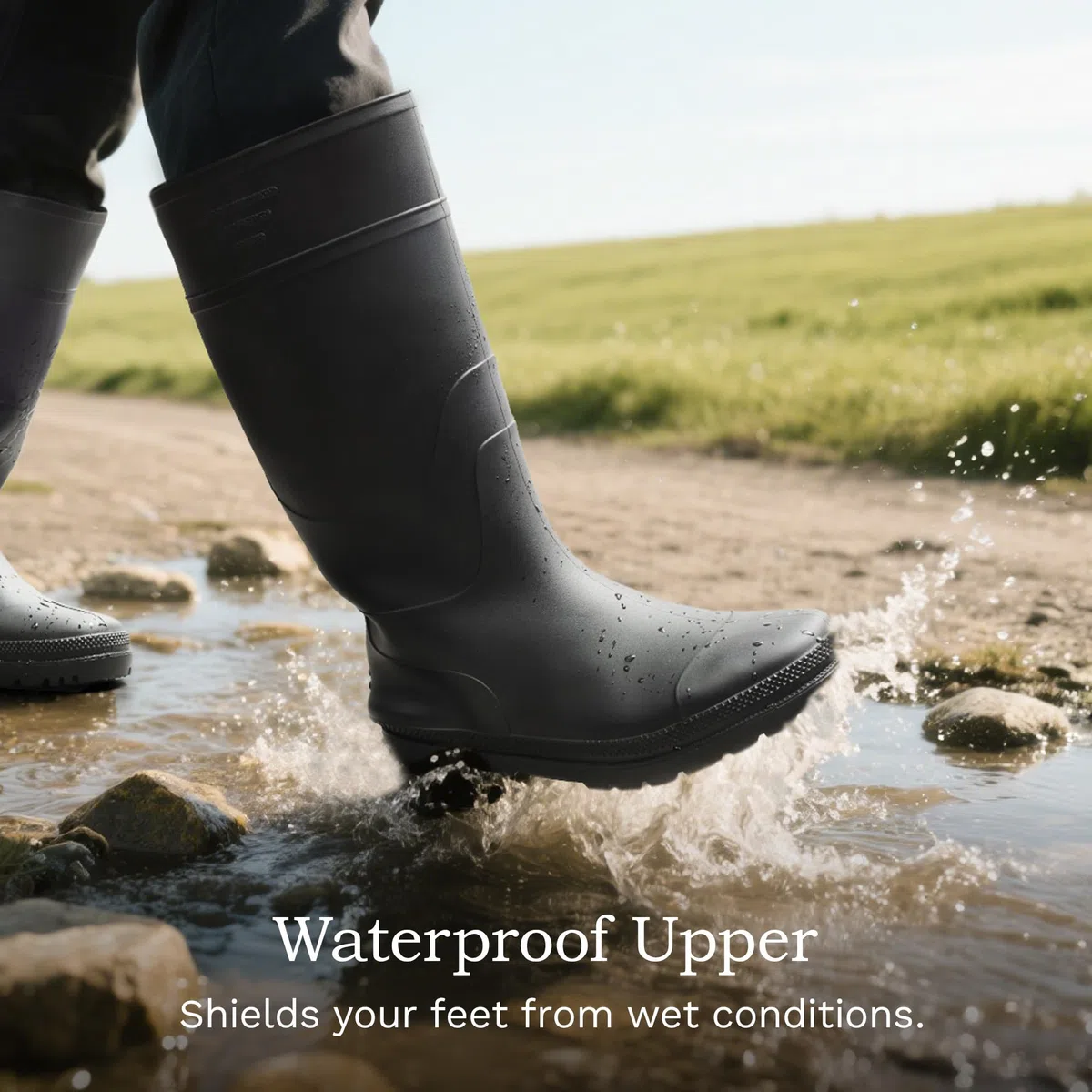 Bruno Marc Gummistiefel Herren Halbhoch Arbeitsschuhe Wasserdicht Regenstiefel für Gartenarbeit Hundespaziergänge Auto Waschen