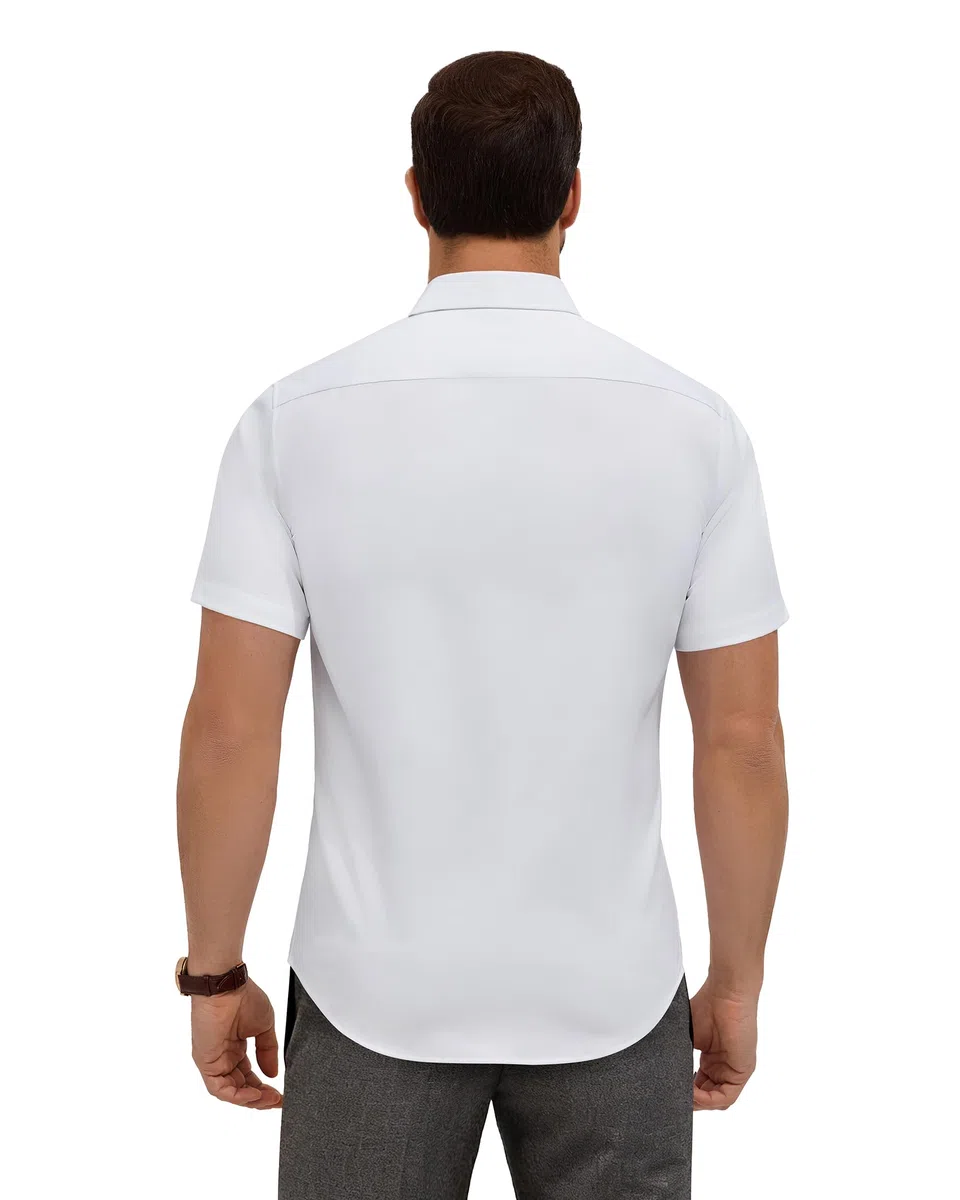 siliteelon Hemd Herren Kurzarm Regular Fit Businesshemden für Herren Bügelfreie Sommerhemd Arbeit Hochzeit Festlich Freizeithemden