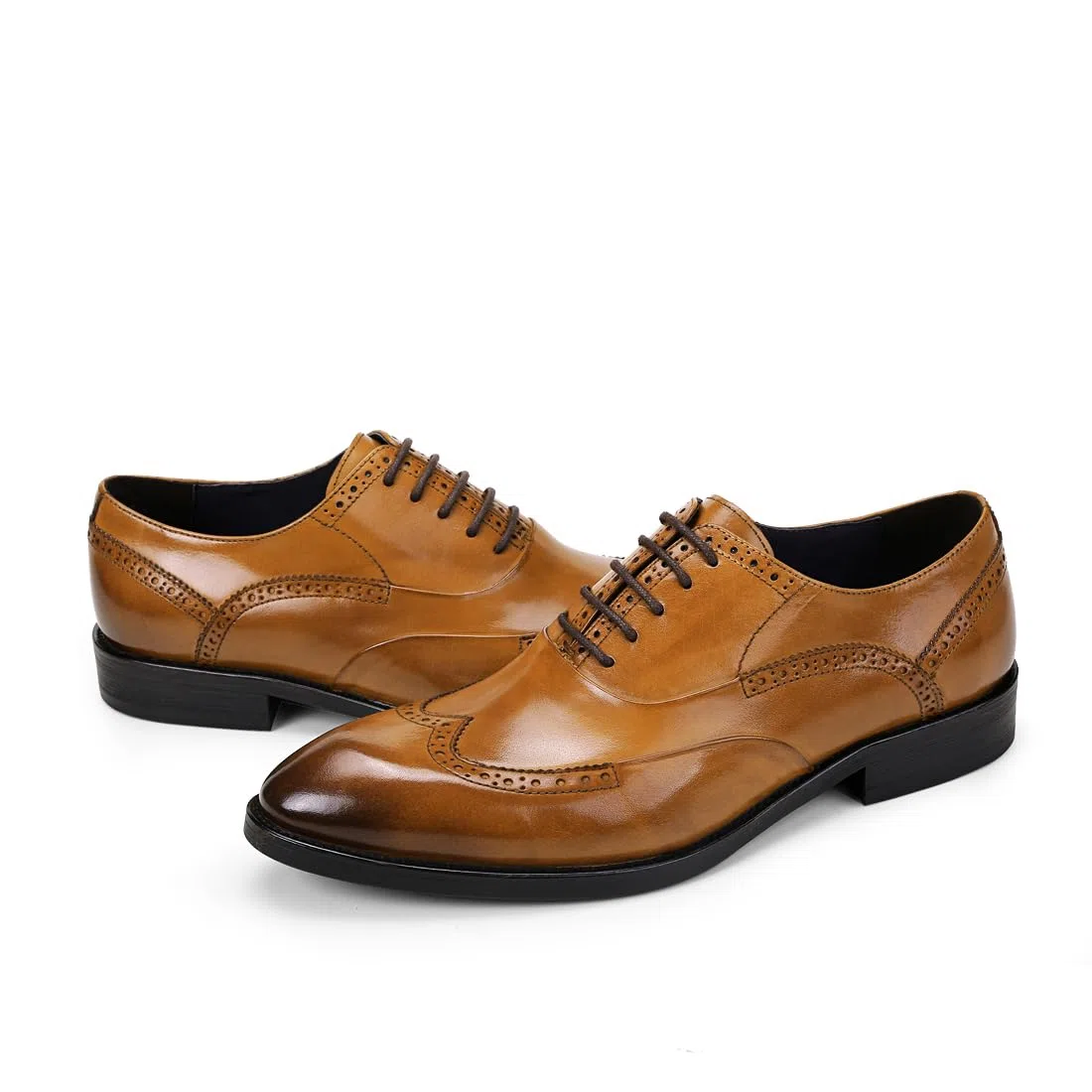 Herren Business Oxford Brogues Formelle Leder Kleid Halbschuhe Schnürschuhe Anzugschuhe