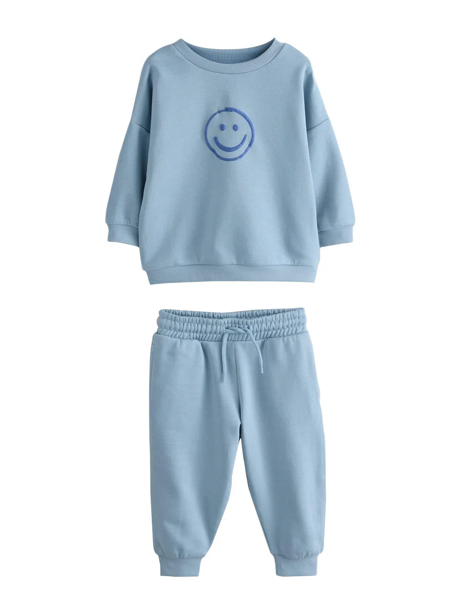 NEXT Jungen Rundhalspullover mit Print und Jogginghose im Set 62-122