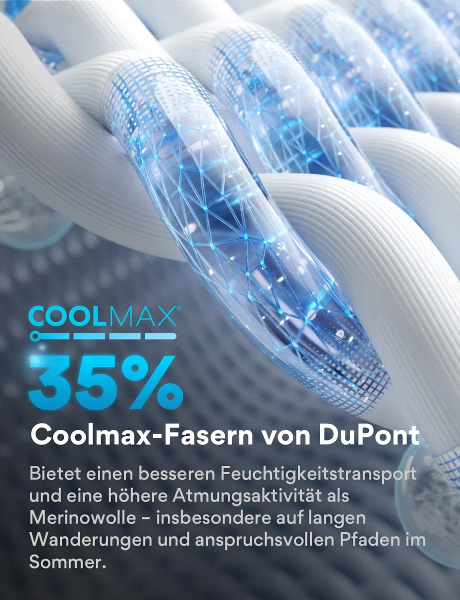Juclise Sommer Merinowolle Wandersocken für Herren mit Kompression Anti-Blasen-Polsterung atmungsaktiv anti-schweiß