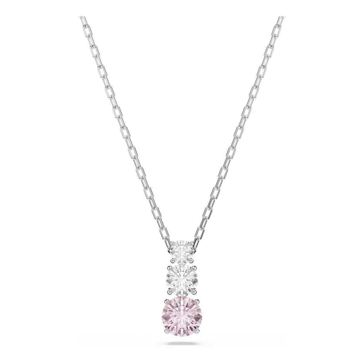 Swarovski Stilla Attract Kollektion, Rundschliff, Rosa, Rhodiniert