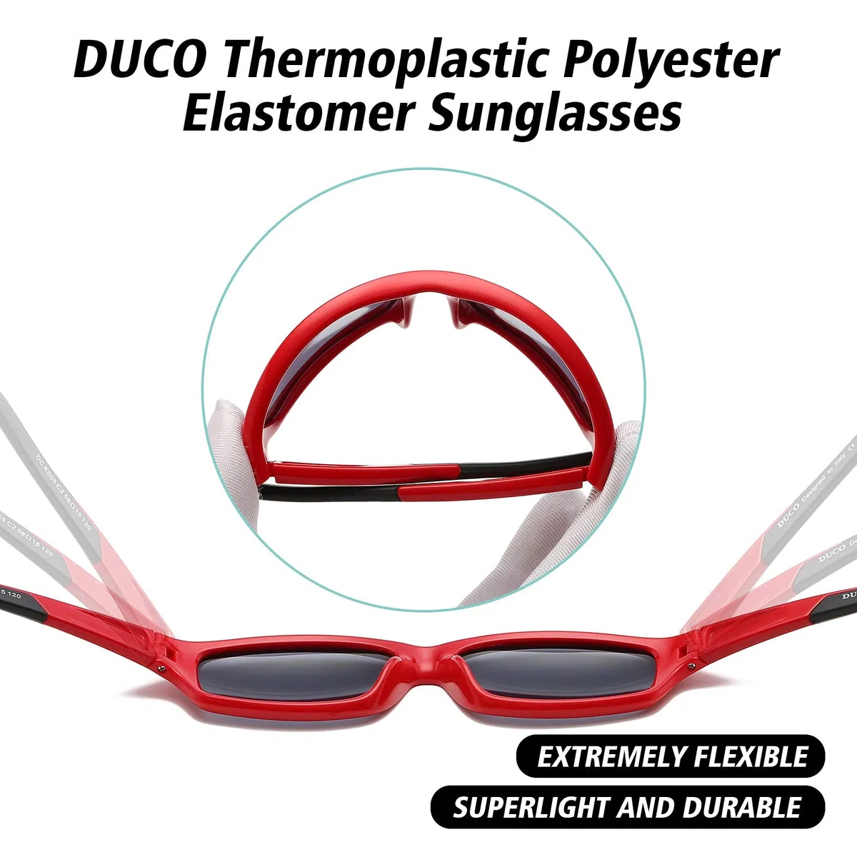 DUCO Sonnenbrille für Kinder Polarisierte Sonnenbrille Jungen & Mädchen mit Flexible Gummi UV400 Schutz