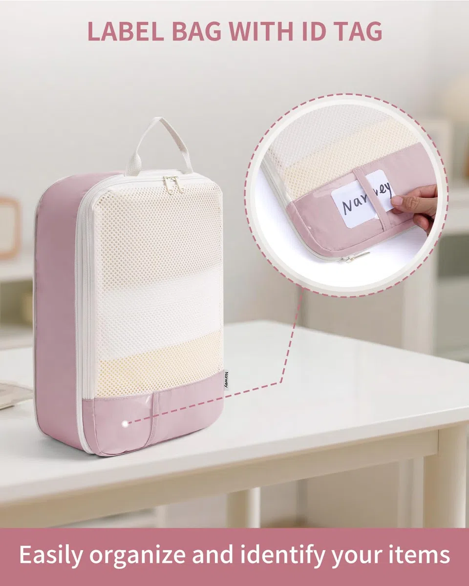 Narwey 6 Teilige Packing Cubes Koffer Organizer Set Compression Packing Cubes Kompression Koffer Organizer, Packwürfel Kompression für Travel Essentials & Reise Set (Kombiniert)