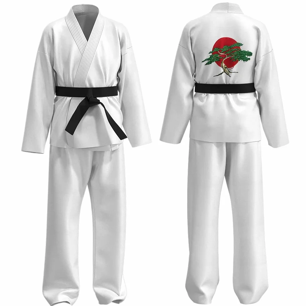 Karateanzug Kinder Mädchen Bequemer Professioneller Judoanzug Jungen V-Ausschnitt Taekwondo Anzug mit Gürtel